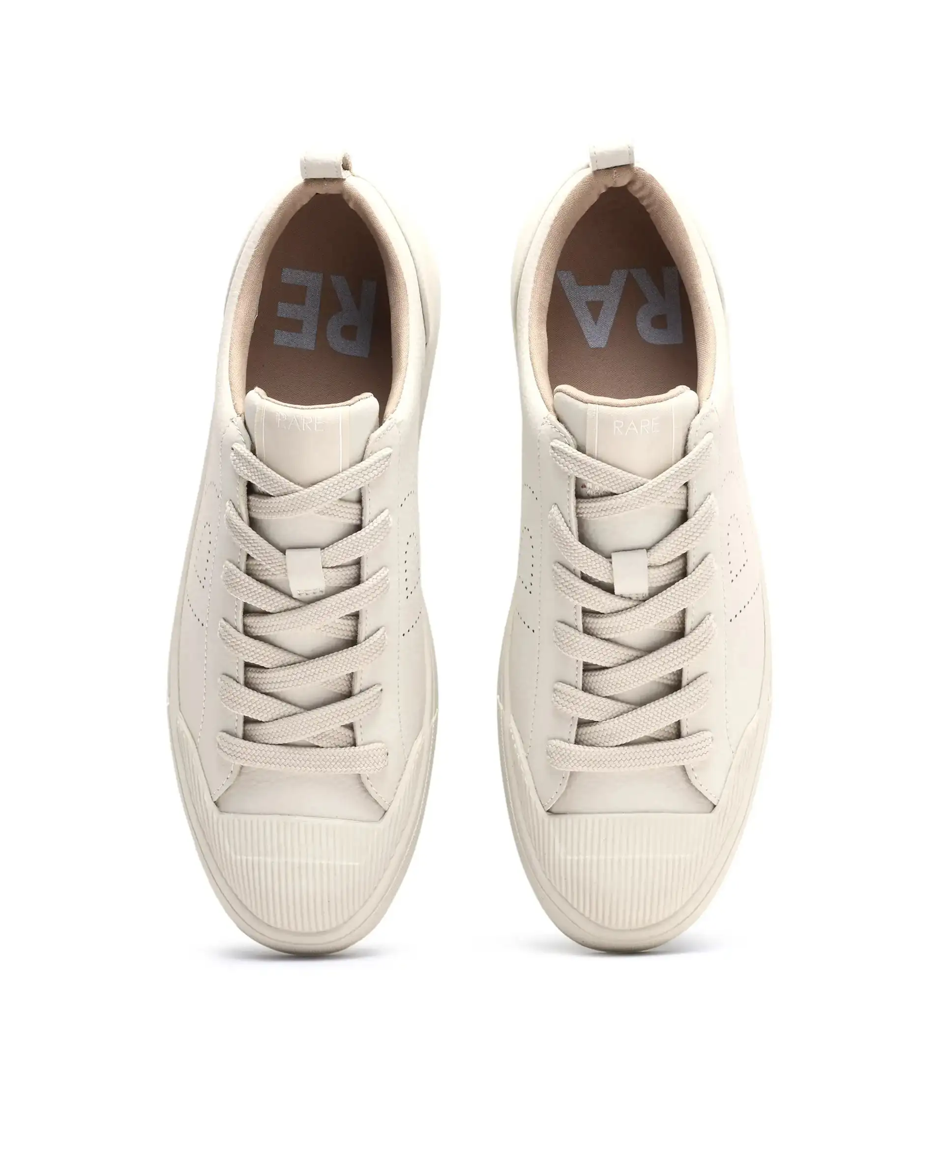 Rare Rabbit Men's Sauron 25 Light Beige Micro Leather Sneaker - Image 5