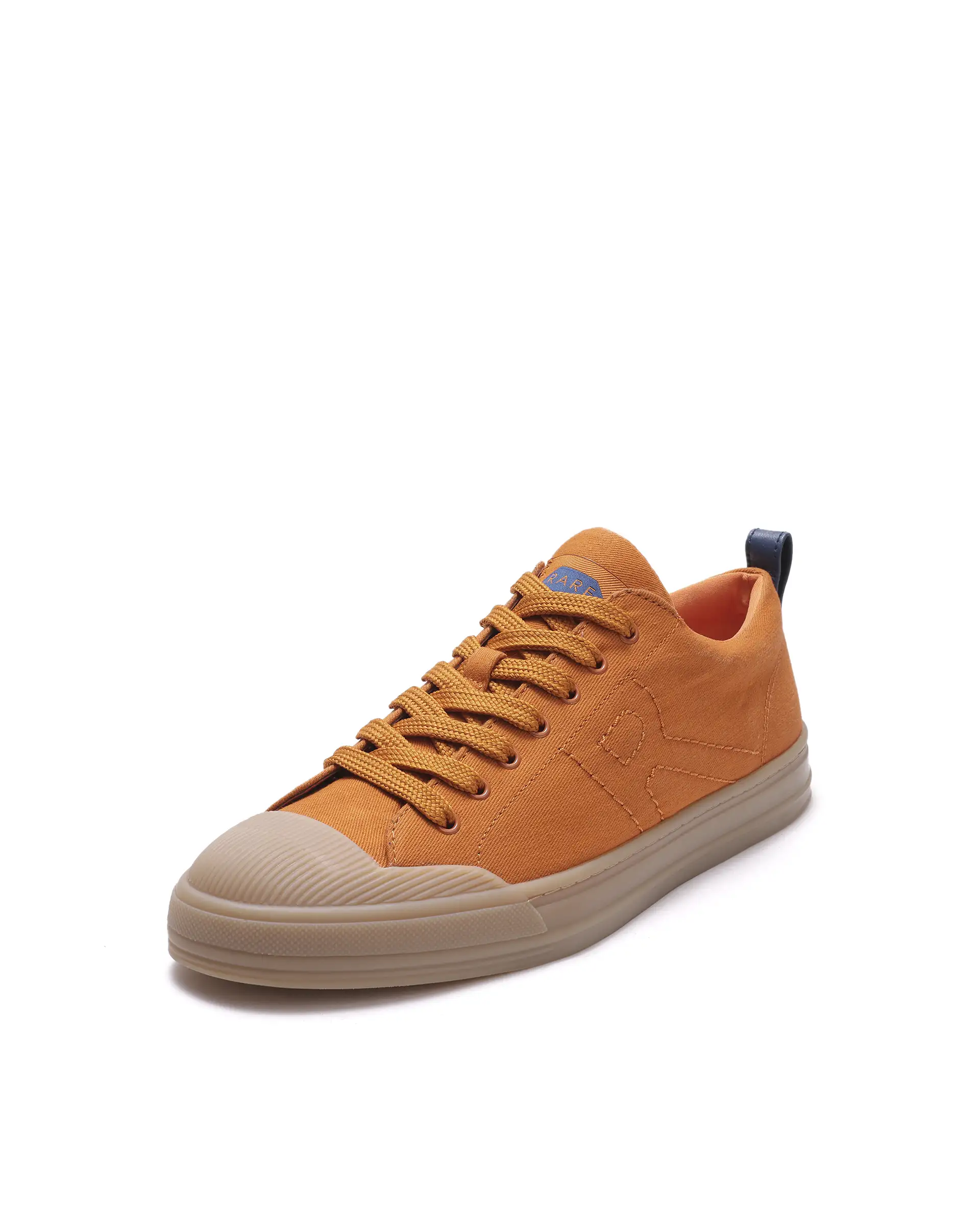 Rare Rabbit Men's Sauron 77 Orange Micro Leather Sneaker - Image 5