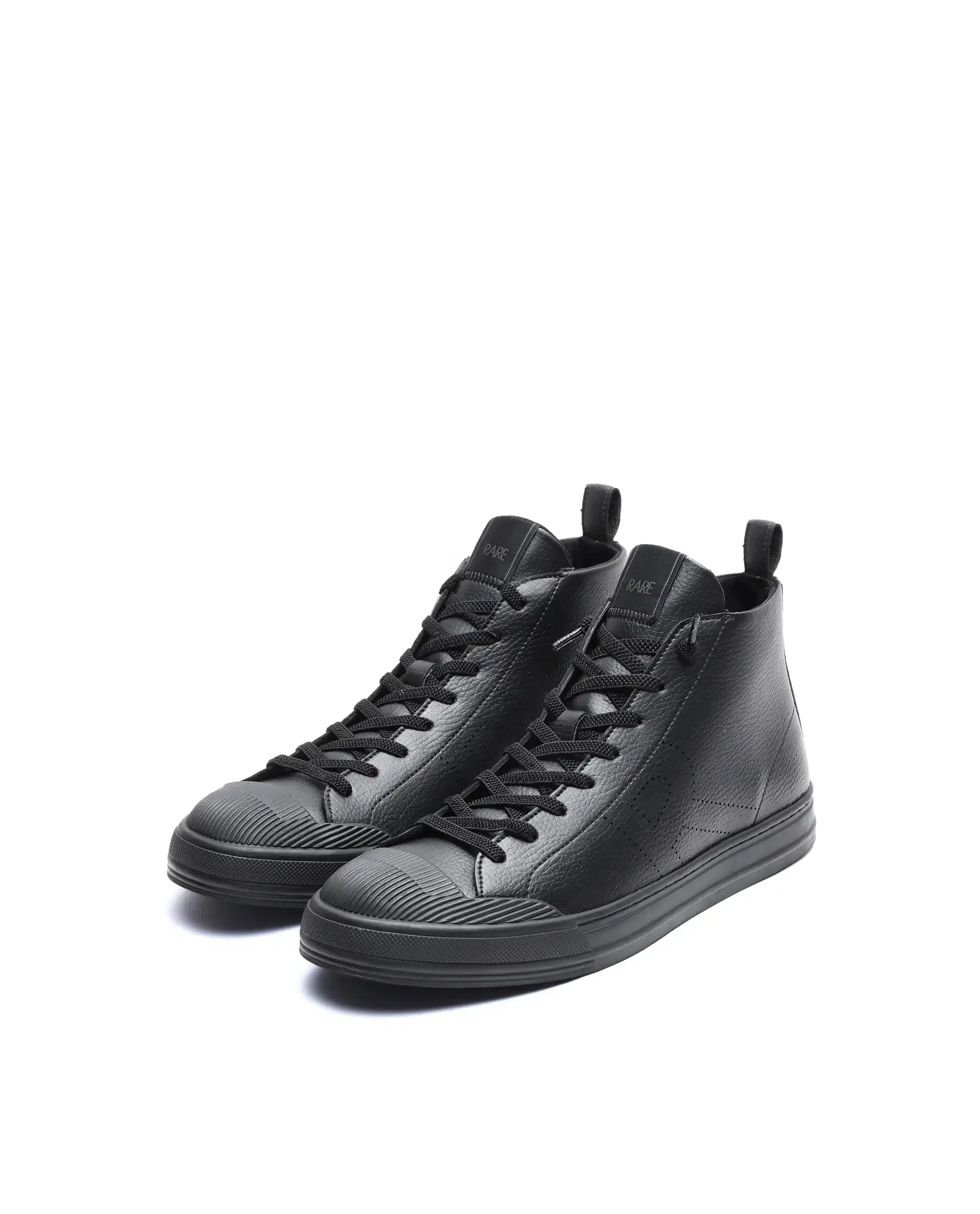 Rare Rabbit Men's Sauron Hi 25 Black Micro Leather Sneaker - Image 3