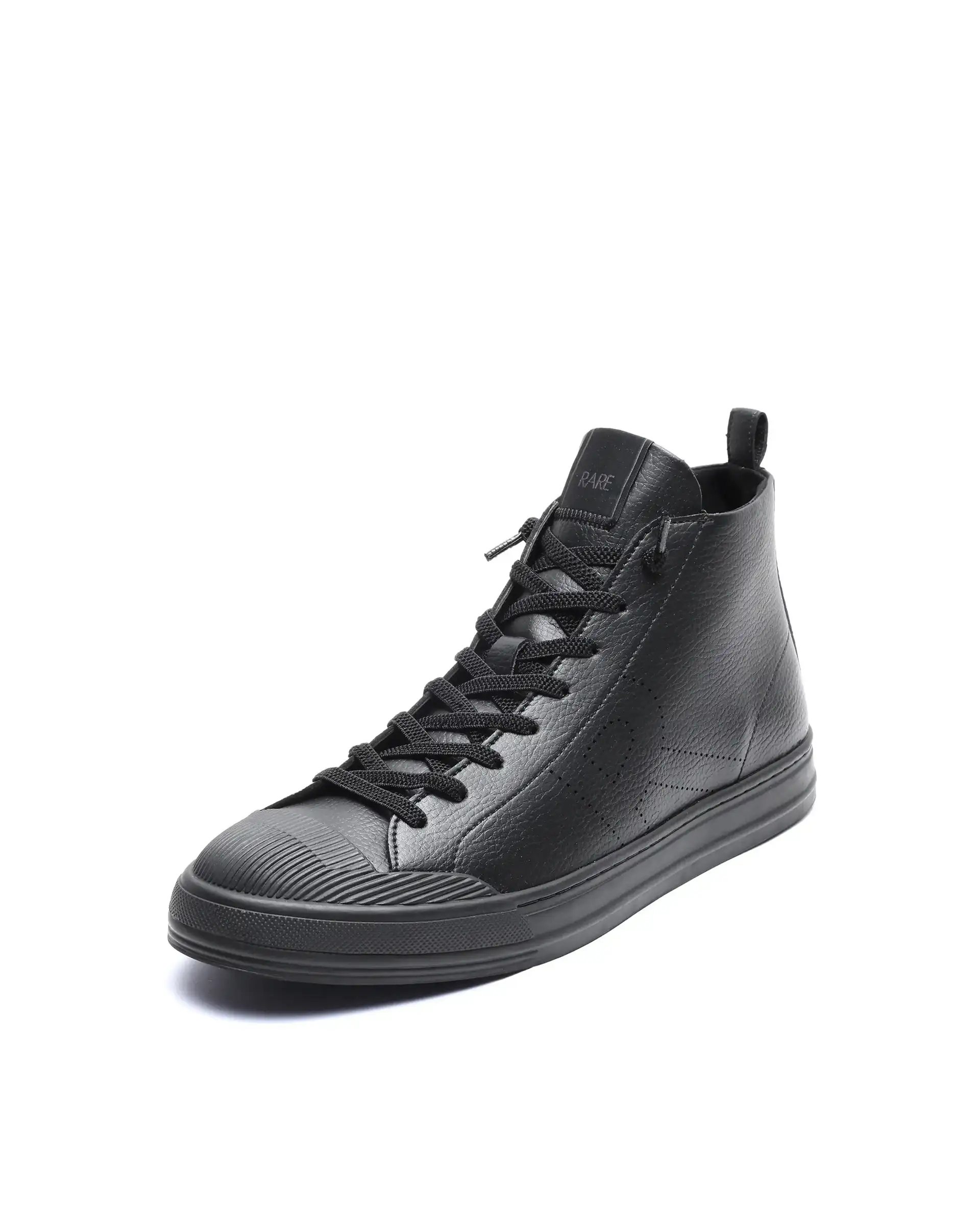 Rare Rabbit Men's Sauron Hi 25 Black Micro Leather Sneaker - Image 4