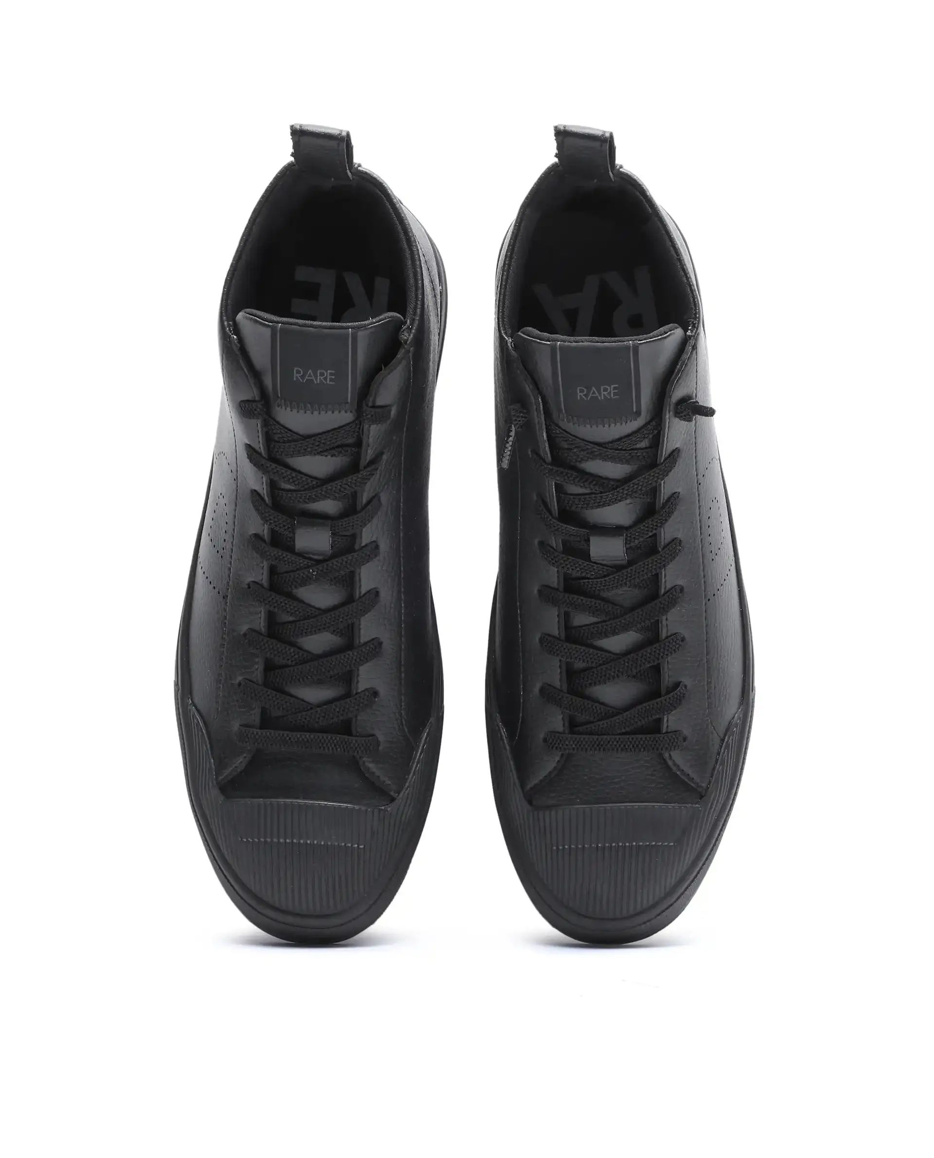 Rare Rabbit Men's Sauron Hi 25 Black Micro Leather Sneaker - Image 5