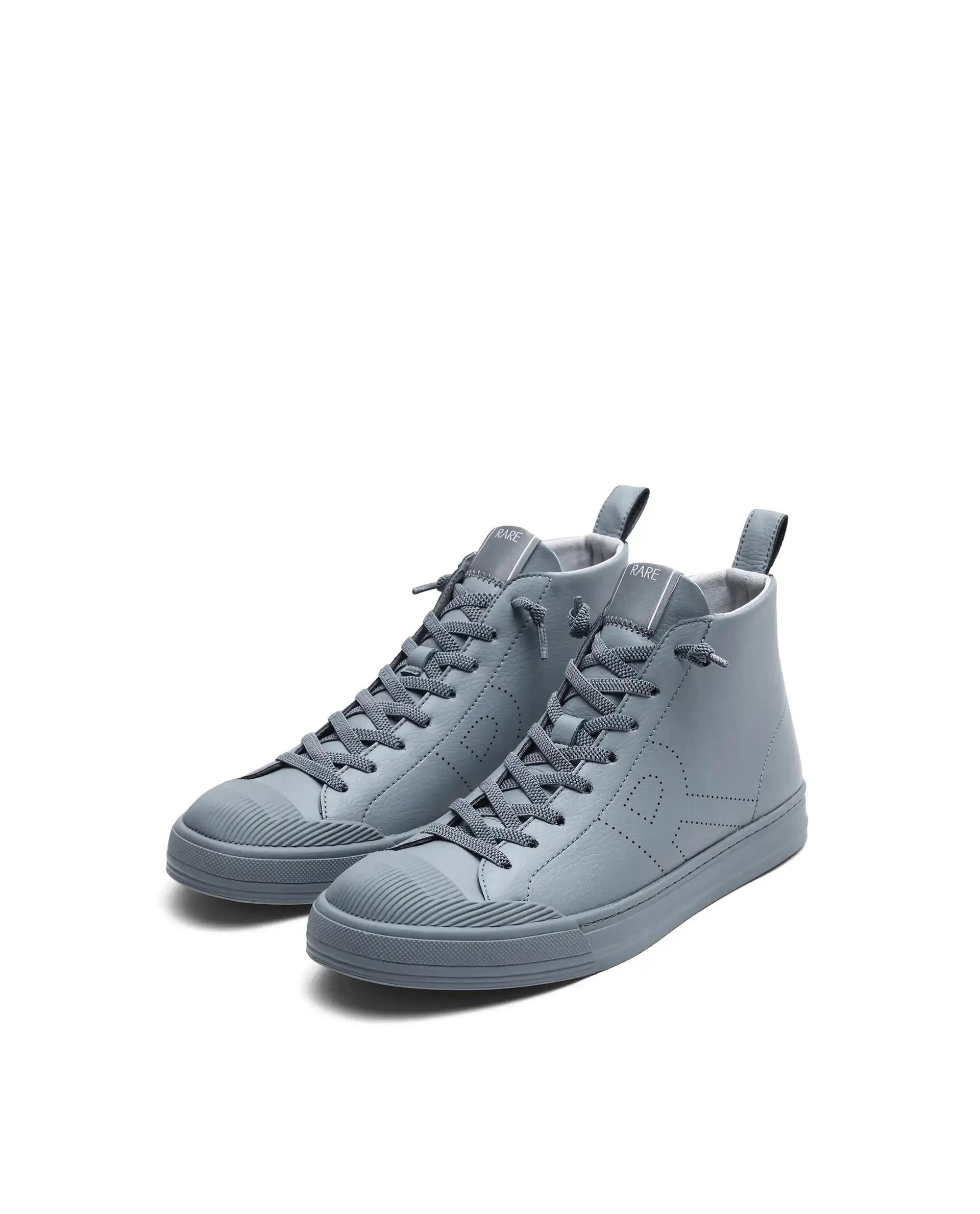 Rare Rabbit Men's Sauron Hi 25 Dark Grey Micro Leather Sneaker - Image 3