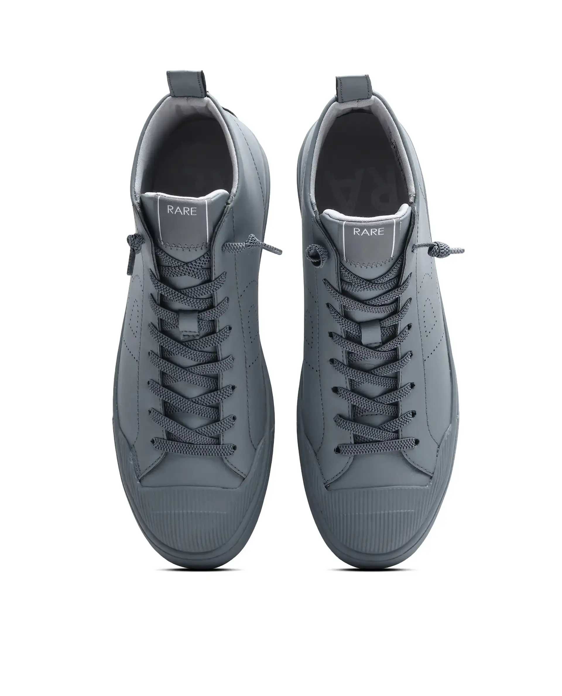 Rare Rabbit Men's Sauron Hi 25 Dark Grey Micro Leather Sneaker - Image 5