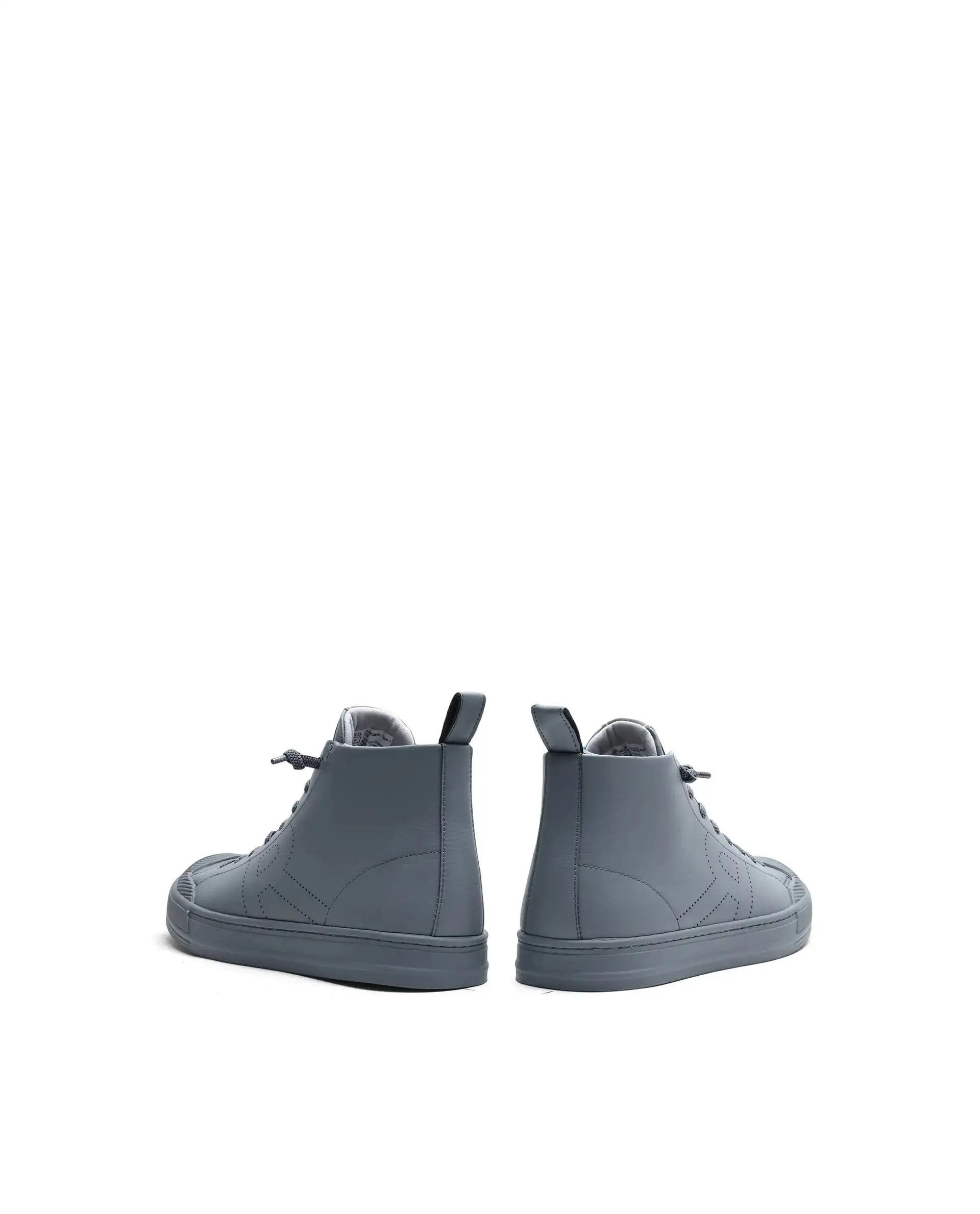 Rare Rabbit Men's Sauron Hi 25 Dark Grey Micro Leather Sneaker - Image 6