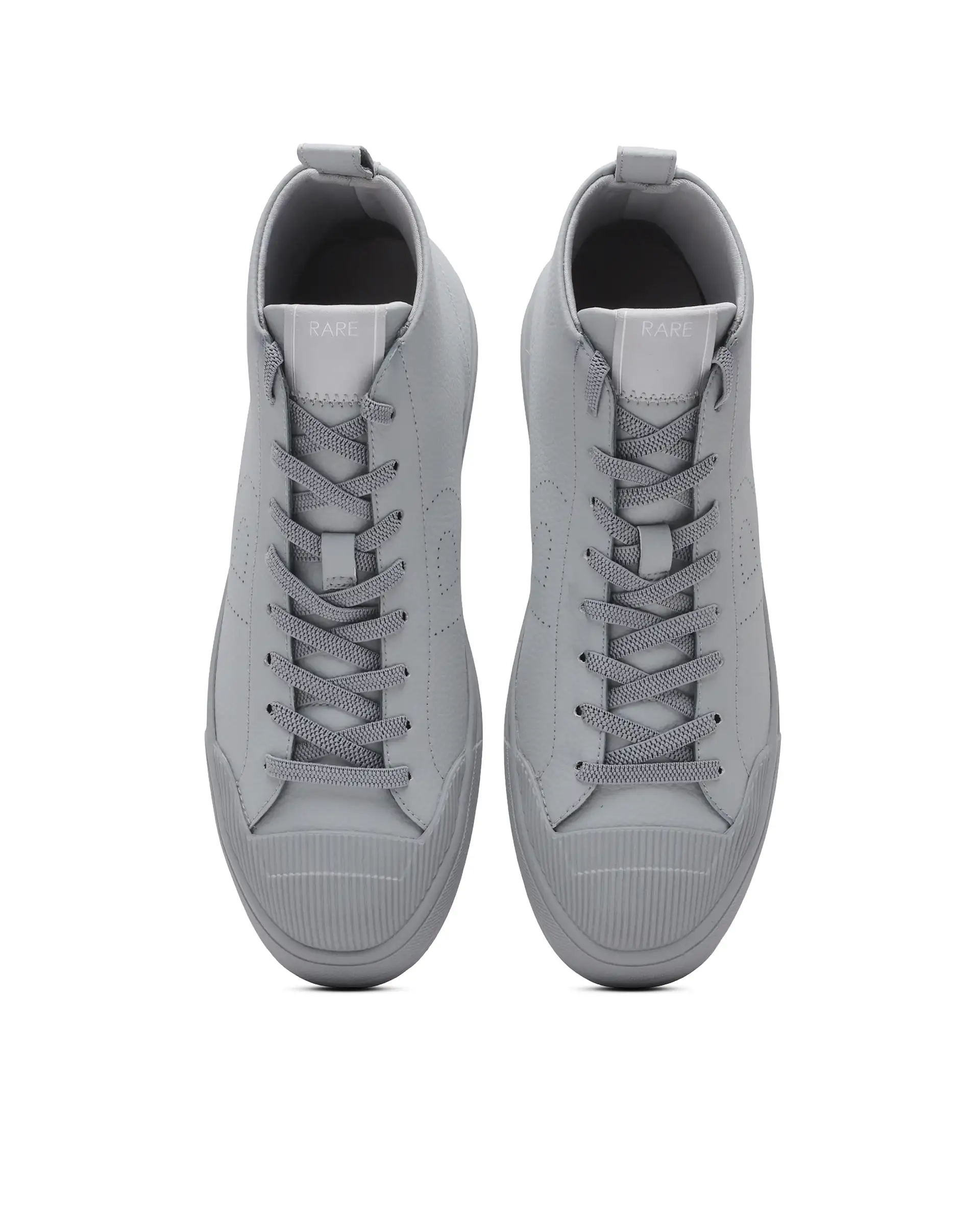 Rare Rabbit Men's Sauron Hi 25 Light Grey Leather Lace-Up Closure Sneaker - Image 6