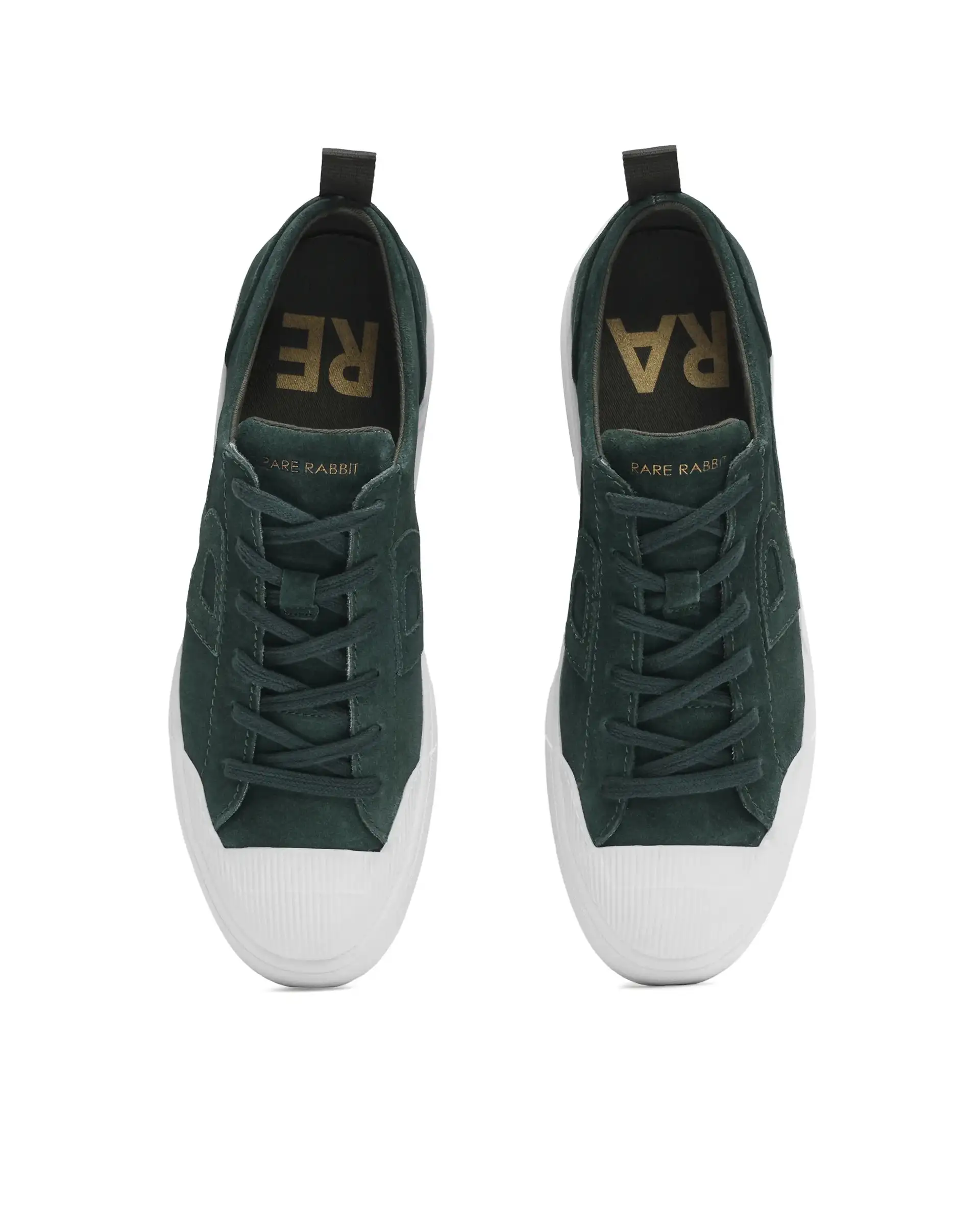 Rare Rabbit Men Sauron Green Round Toe Premium Suede Lace Up Low Top Sneaker Shoes - Image 5