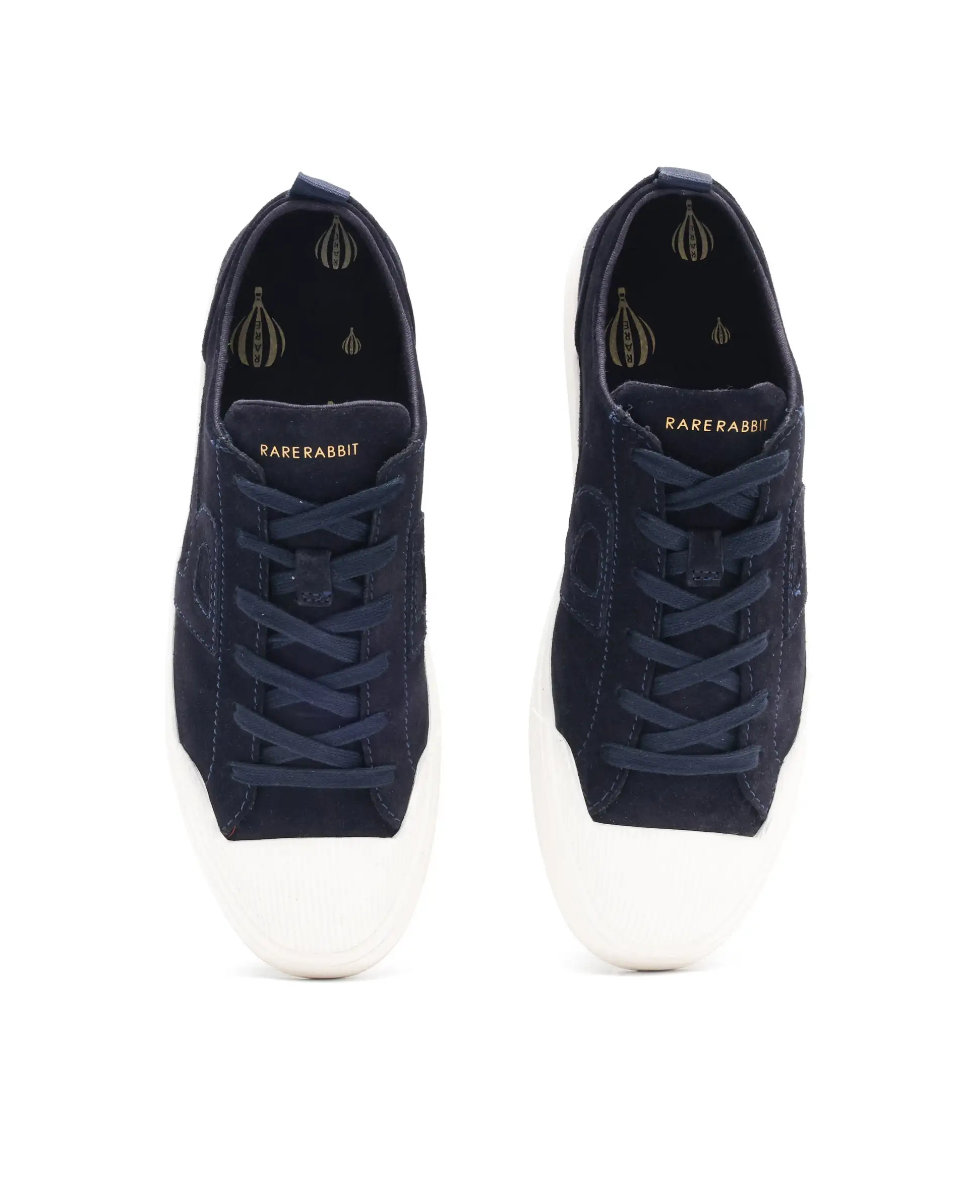 Rare Rabbit Mens Sauron Navy Round Toe Premium Suede Lace Up Low Top Sneaker Shoes - Image 4