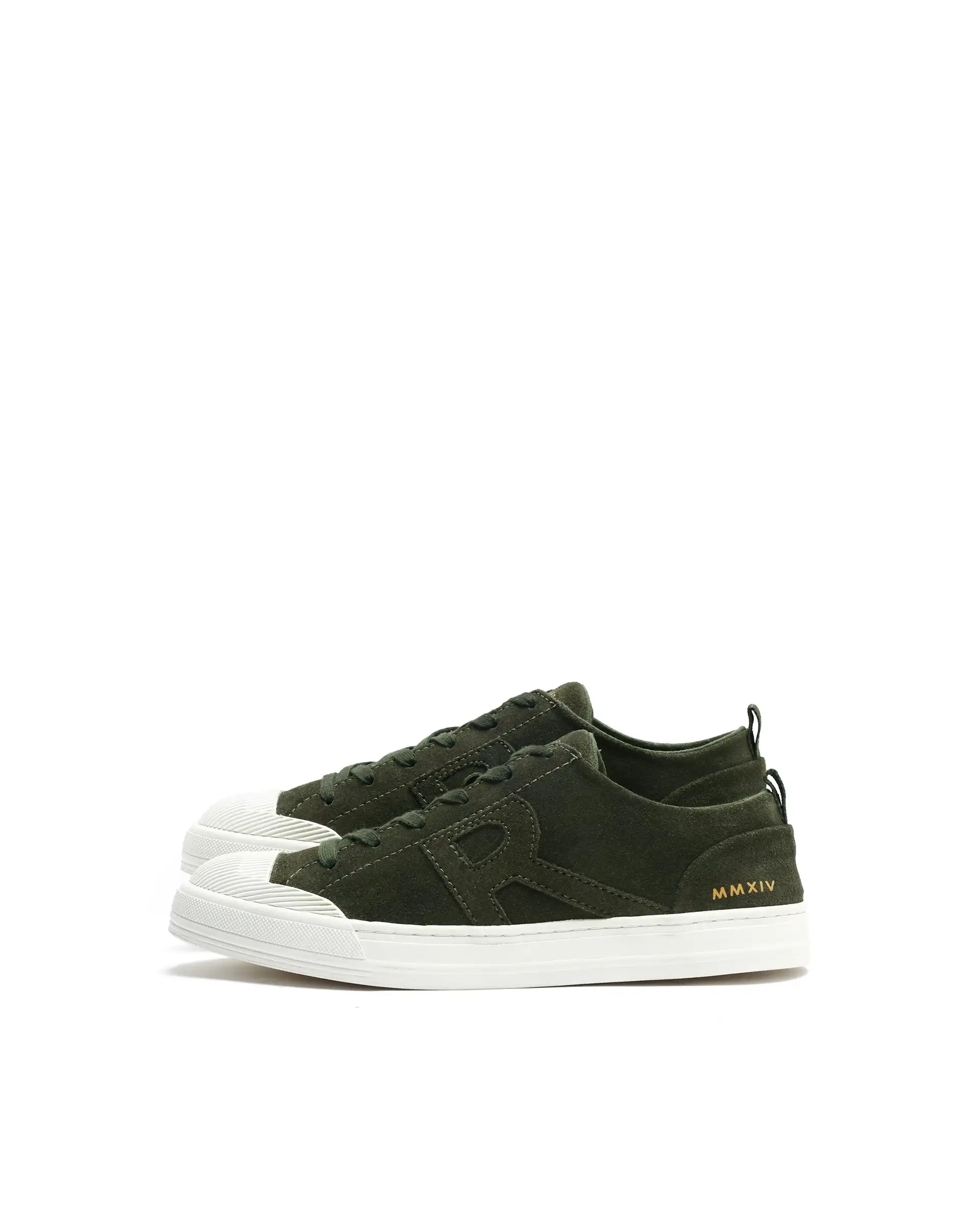 Rare Rabbit Mens Sauron Olive Round Toe Premium Suede Lace Up Low Top Sneaker Shoes - Image 5