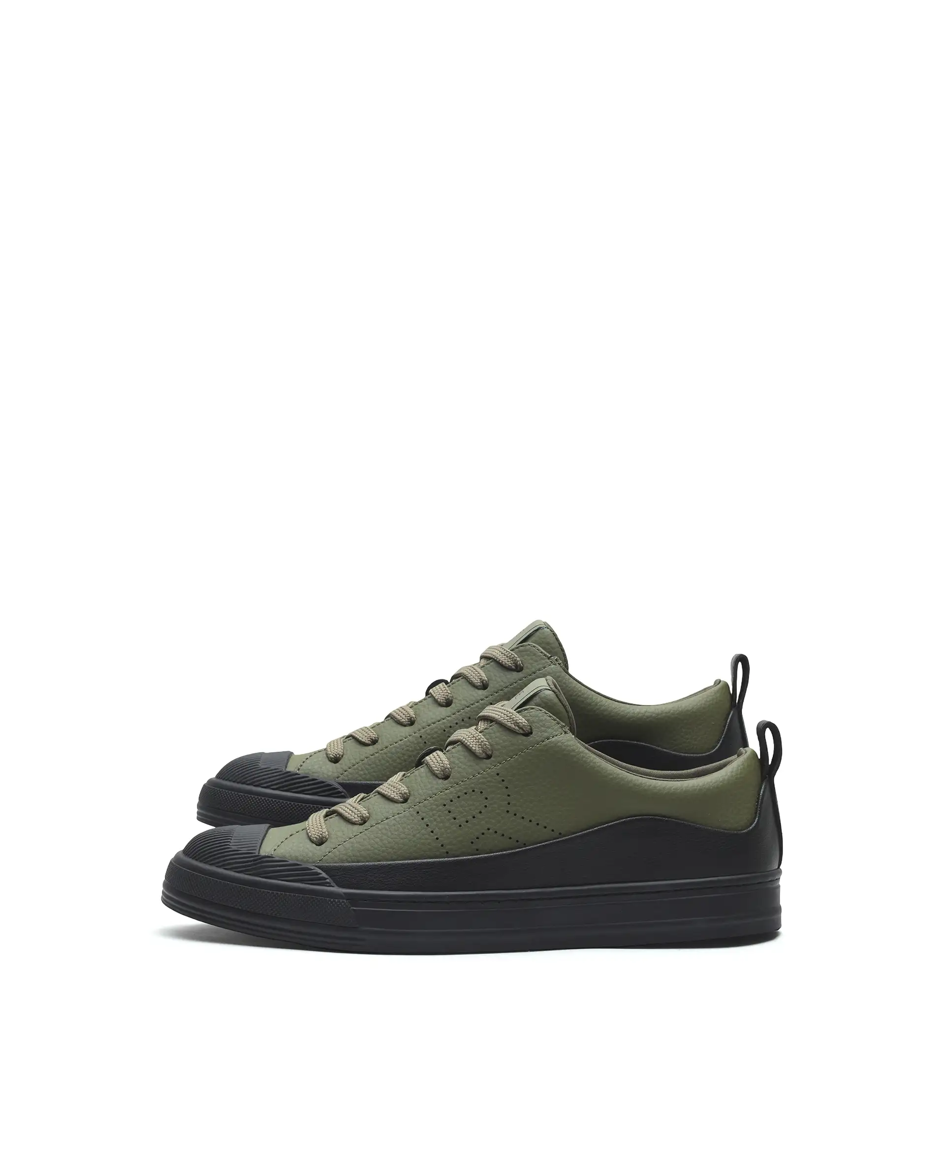 Rare Rabbit Men's Sauron Wave 24 Dark Olive Micro Leather Sneaker - Image 4