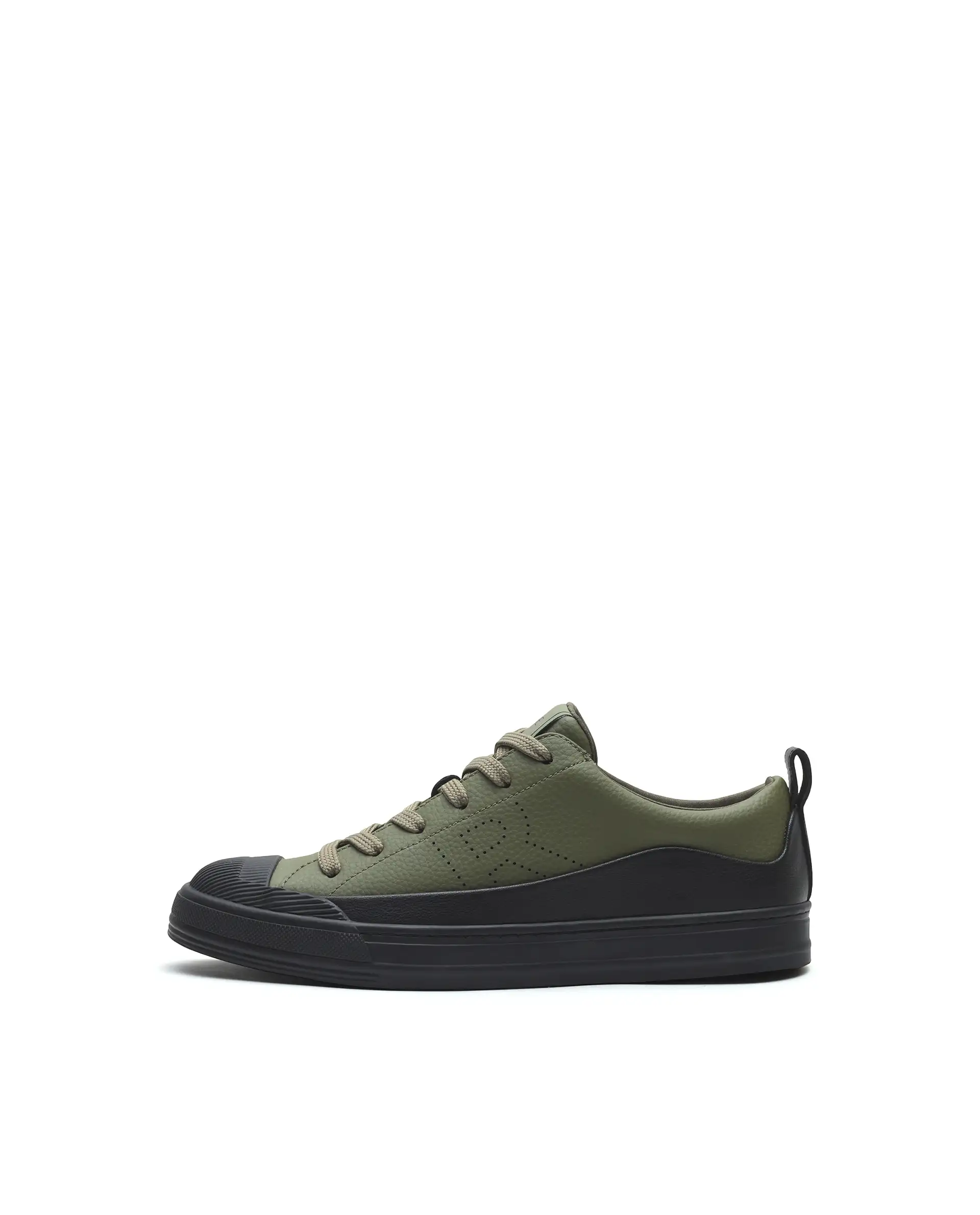 Rare Rabbit Men's Sauron Wave 24 Dark Olive Micro Leather Sneaker - Image 8