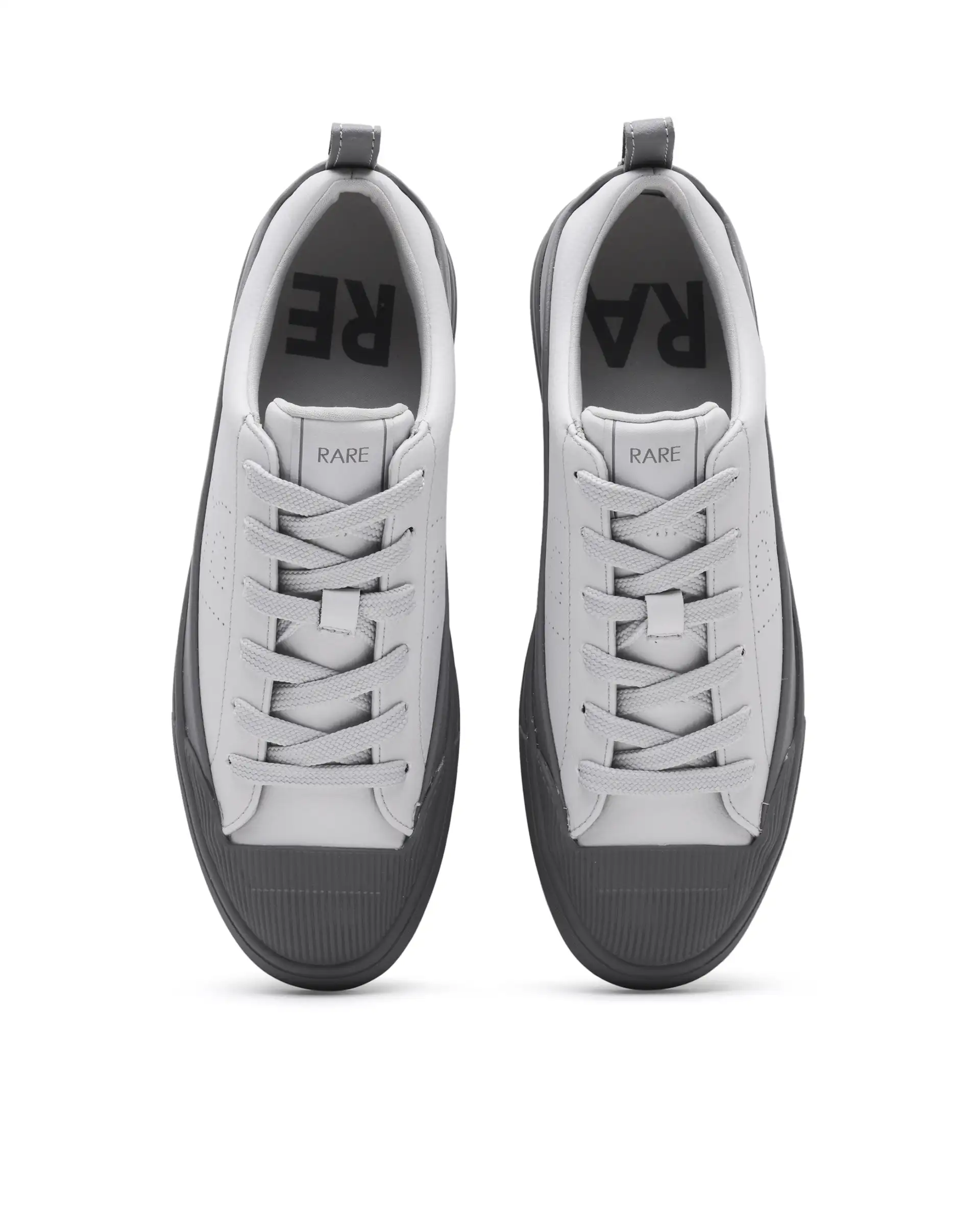 Rare Rabbit Men's Sauron Wave 24 Light Grey Micro Leather Sneaker - Image 2