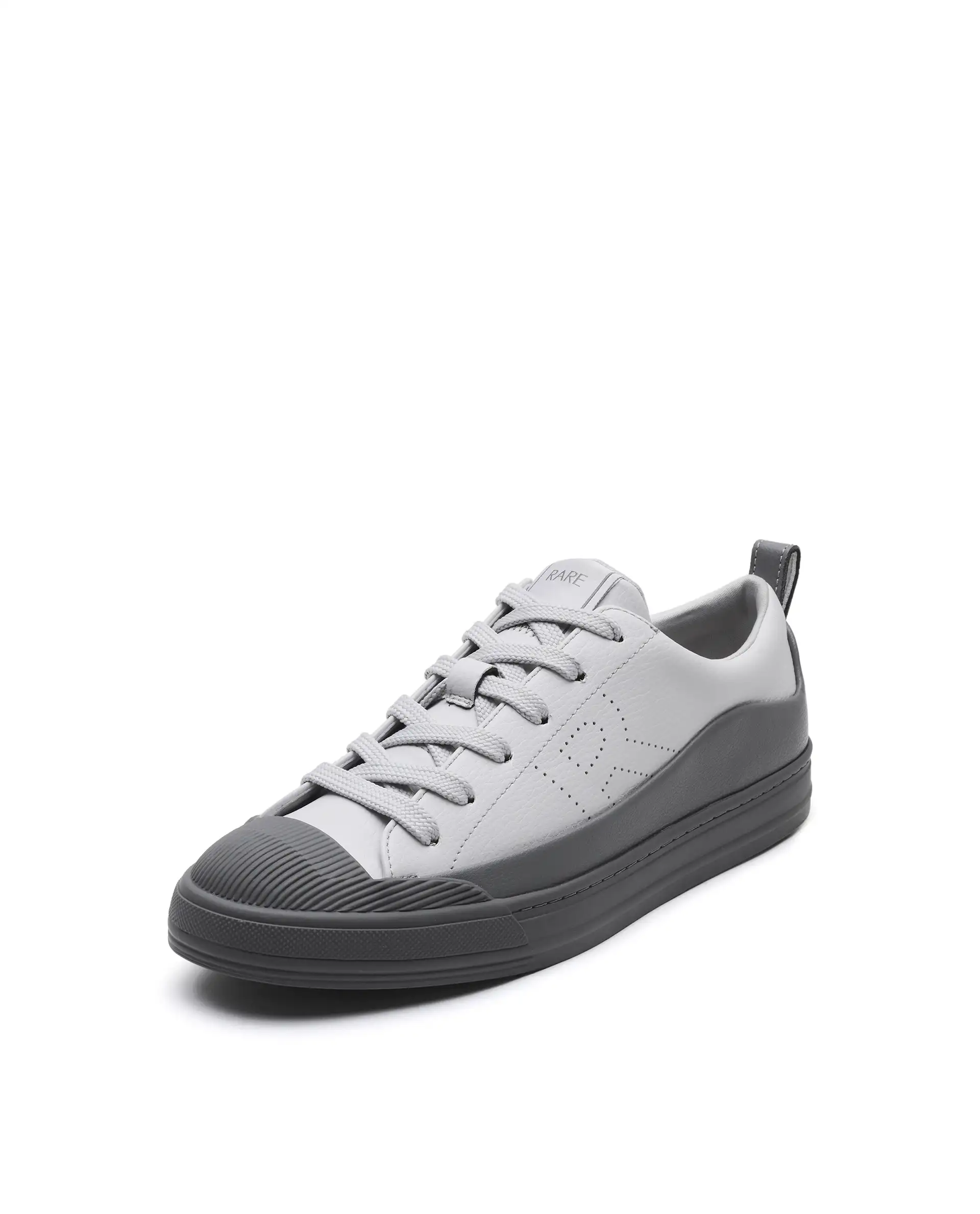 Rare Rabbit Men's Sauron Wave 24 Light Grey Micro Leather Sneaker - Image 4
