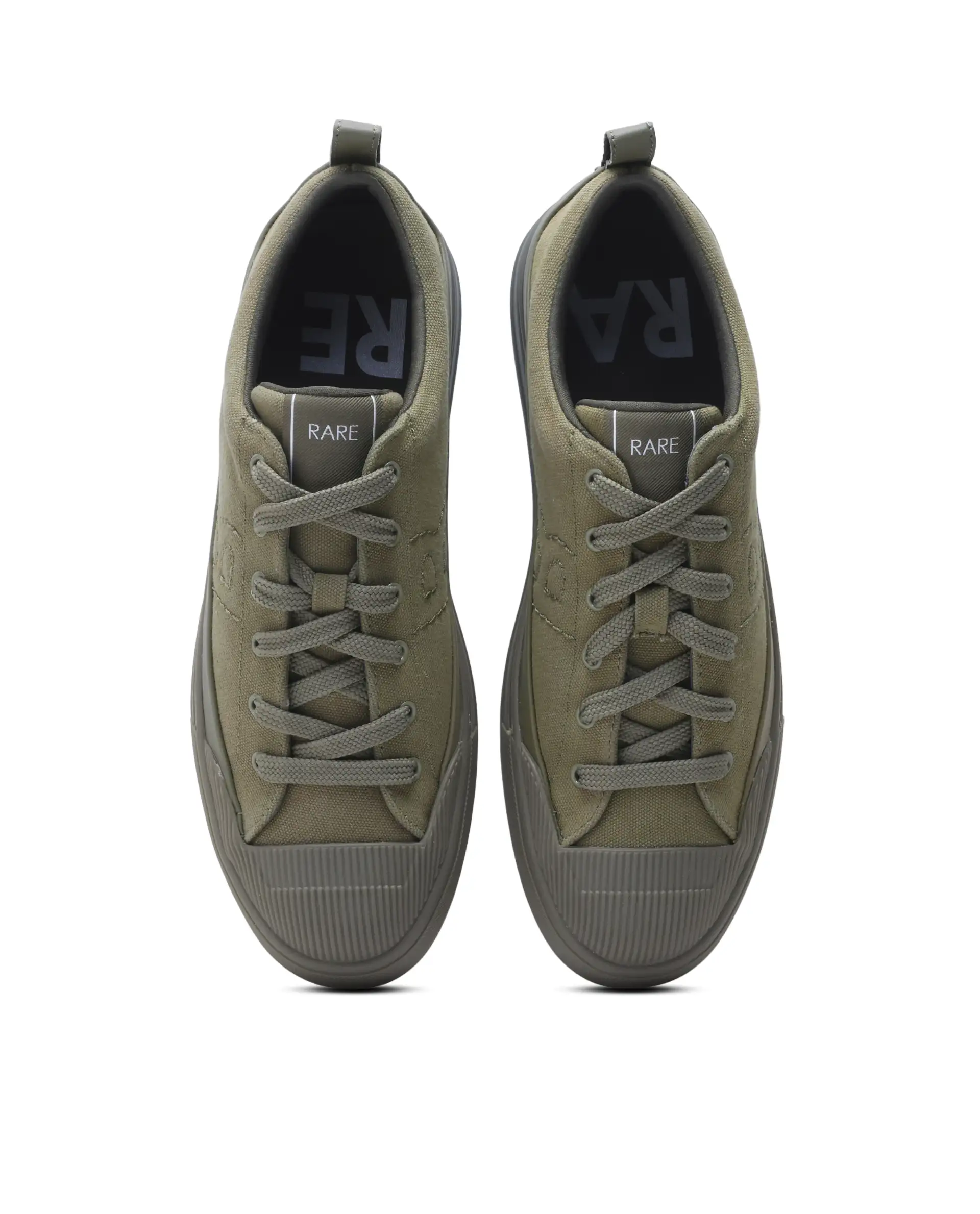 Rare Rabbit Men's Sauron Wave 60 Dark Olive Canvas Fabric Sneaker - Image 2