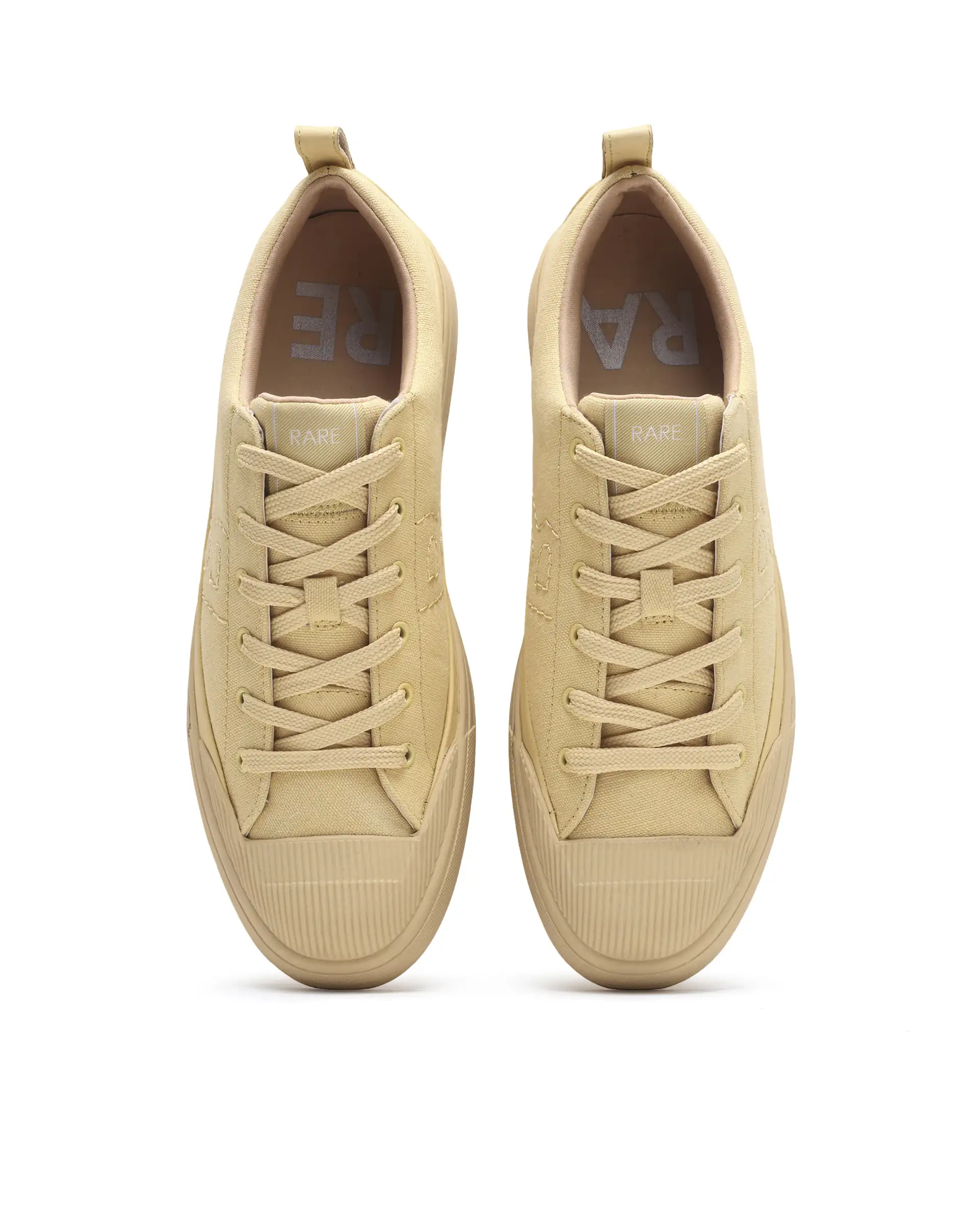 Rare Rabbit Men's Sauron Wave 60 Light Yellow Micro Leather Sneaker - Image 3