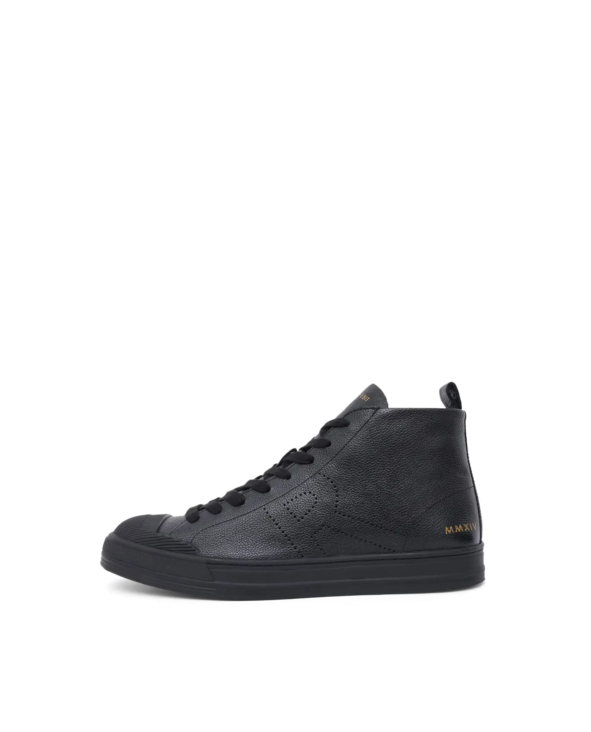 Rare Rabbit Mens Sauron Hi Pro Black Premium Milled Leather Lace Up High Top Round Toe Sneaker Shoes - Image 8