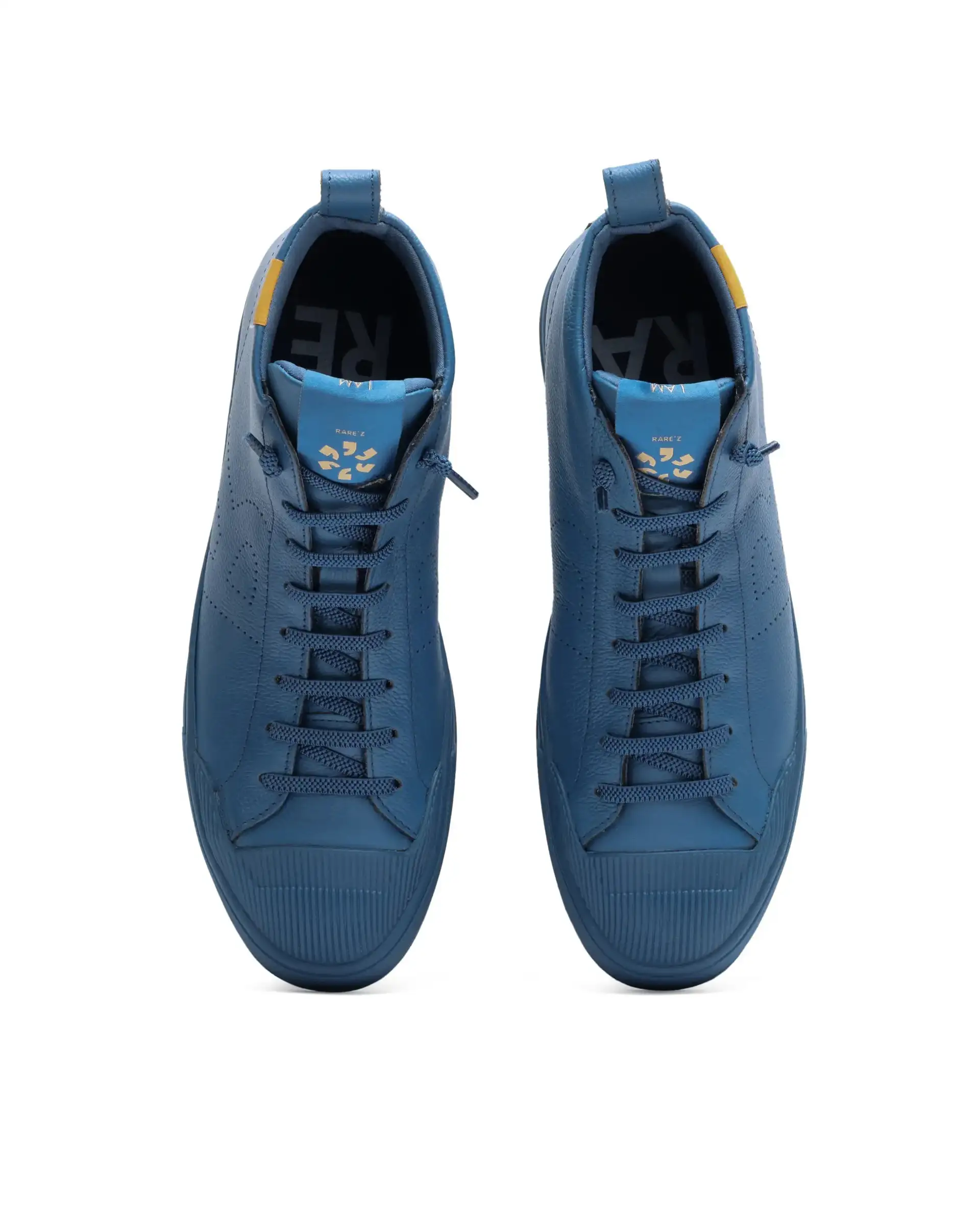 Rare Rabbit Men Sauron Hi Pro Blue Leather Lace-Up Closure Sneaker - Image 4