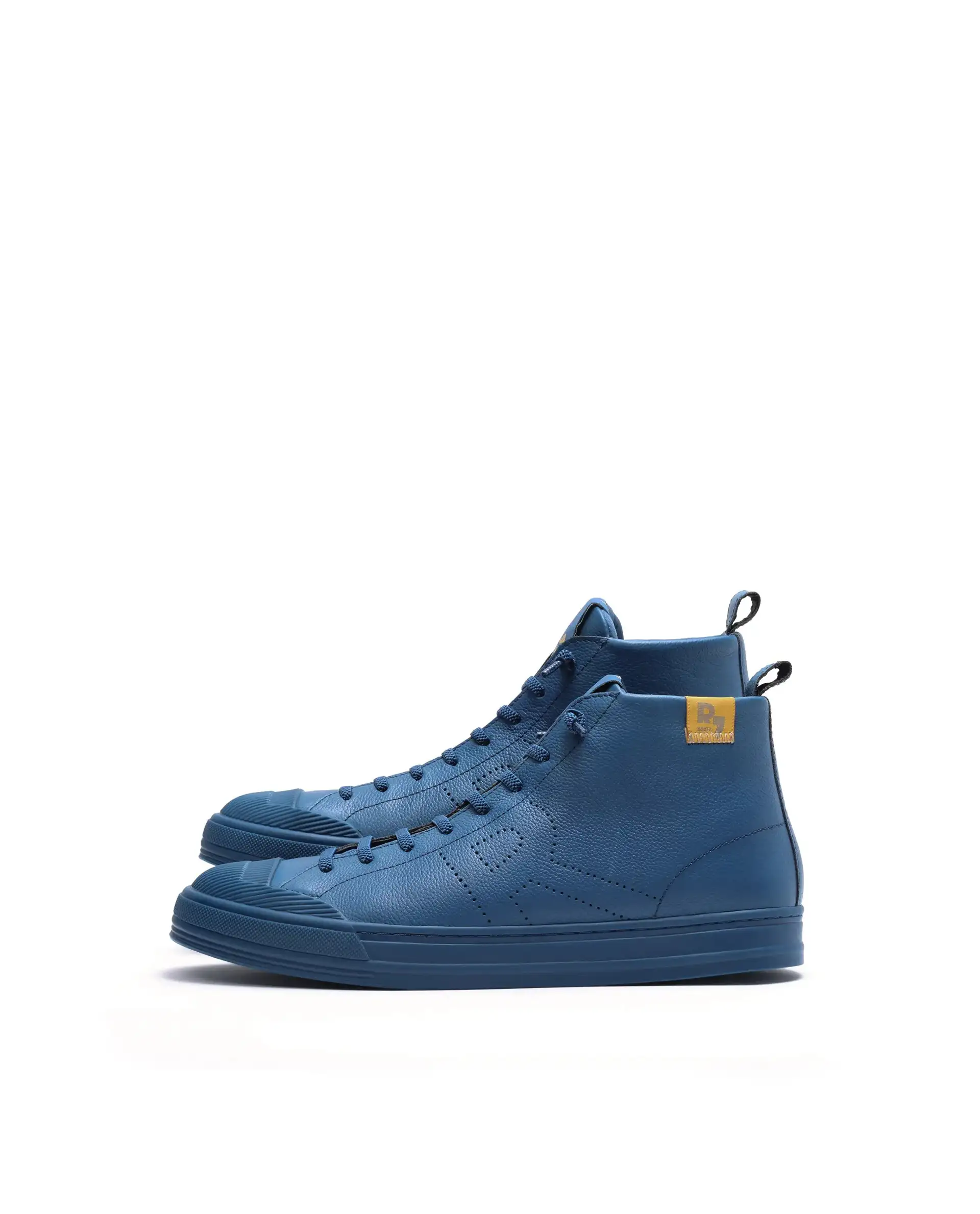 Rare Rabbit Men Sauron Hi Pro Blue Leather Lace-Up Closure Sneaker - Image 5