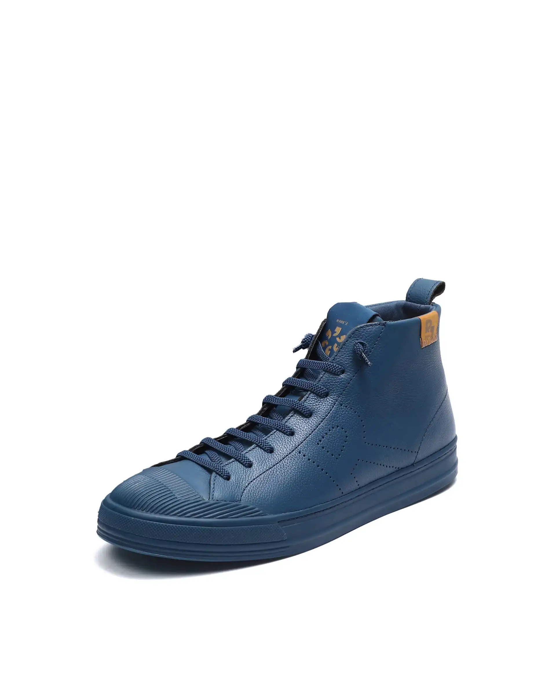 Rare Rabbit Men Sauron Hi Pro Blue Leather Lace-Up Closure Sneaker - Image 6