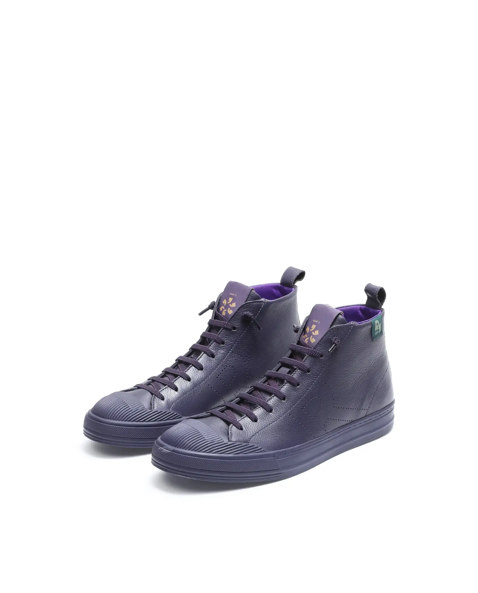 Rare Rabbit Men Sauron Hi Pro Dark Purple Leather Lace-Up Closure Sneaker - Image 3