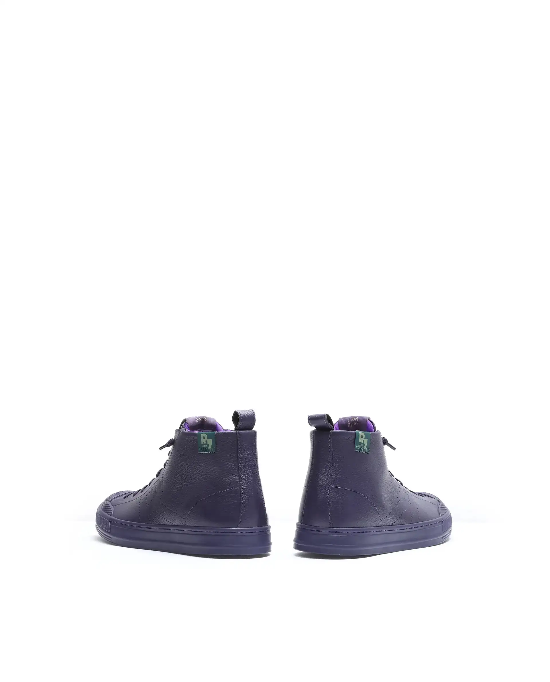 Rare Rabbit Men Sauron Hi Pro Dark Purple Leather Lace-Up Closure Sneaker - Image 5