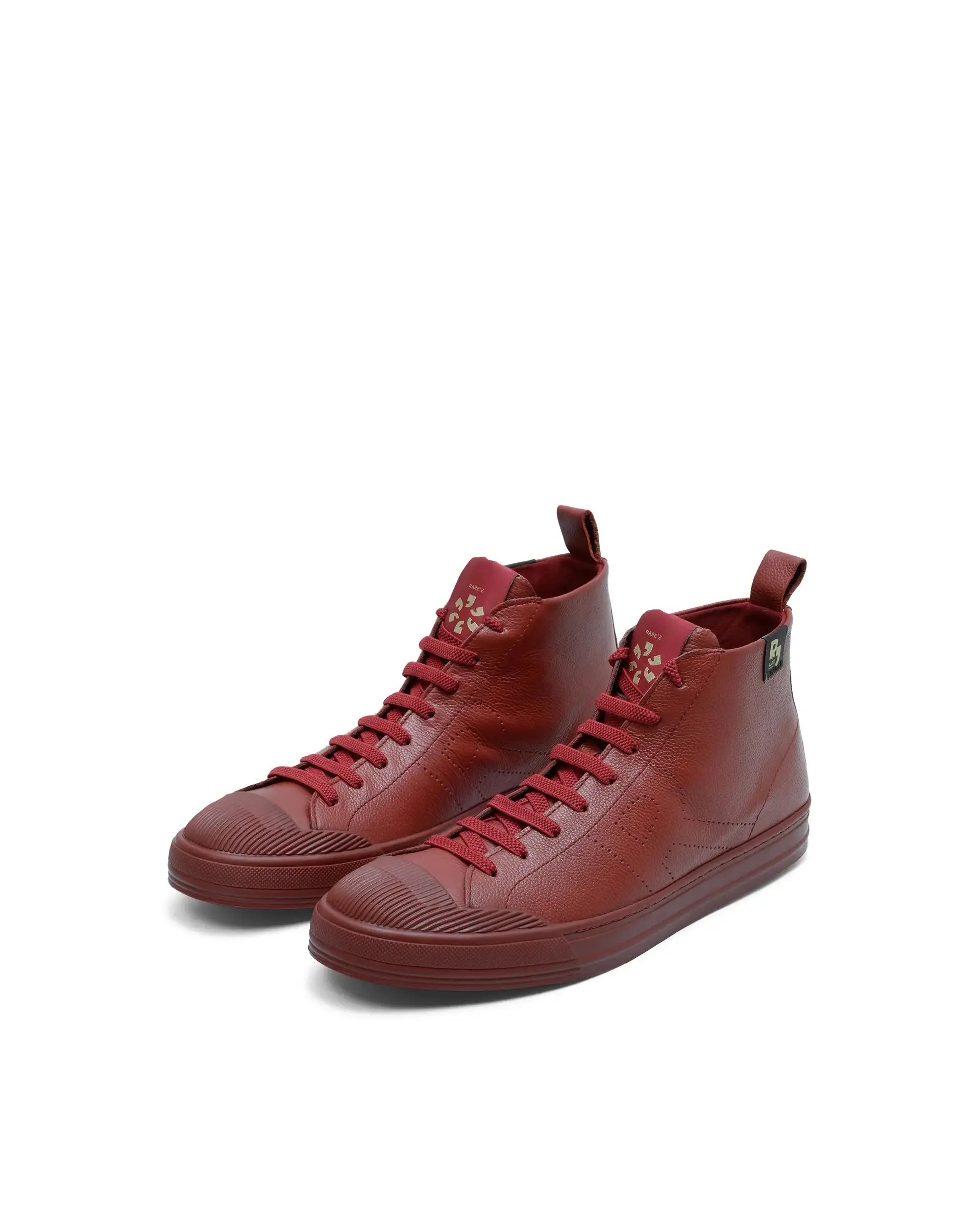 Rare Rabbit Men's Sauron Hi Pro Red Leather Lace-Up Closure Sneaker - Image 3