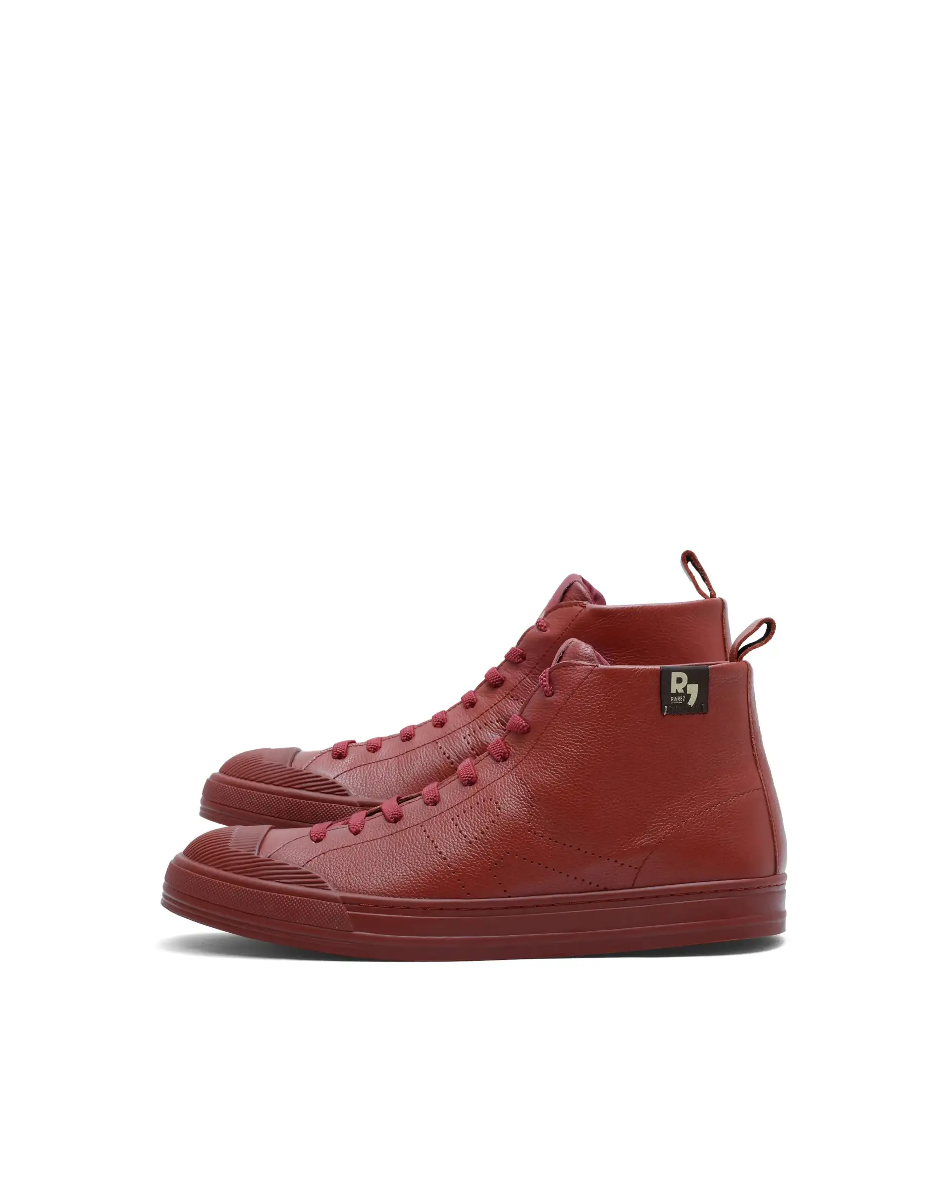 Rare Rabbit Men's Sauron Hi Pro Red Leather Lace-Up Closure Sneaker - Image 6