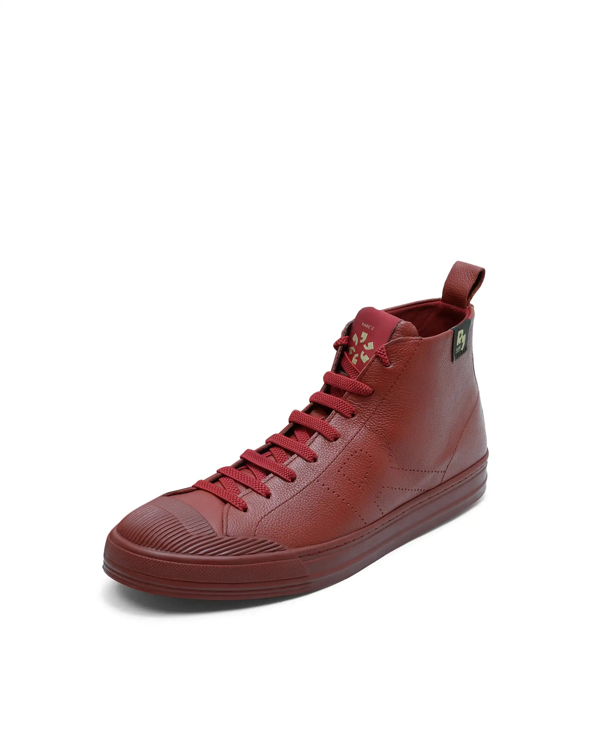 Rare Rabbit Men's Sauron Hi Pro Red Leather Lace-Up Closure Sneaker - Image 7