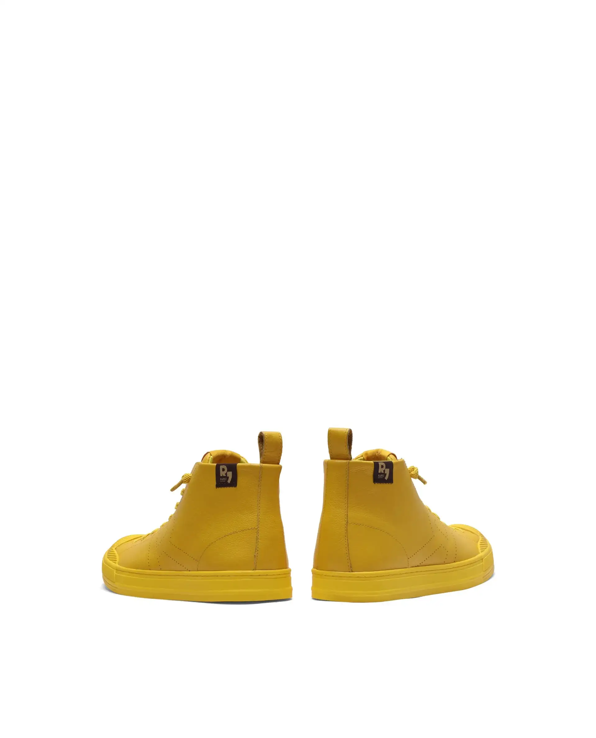 Rare Rabbit Men's Sauron Hi Pro Yellow Leather Lace-Up Closure Sneaker - Image 7