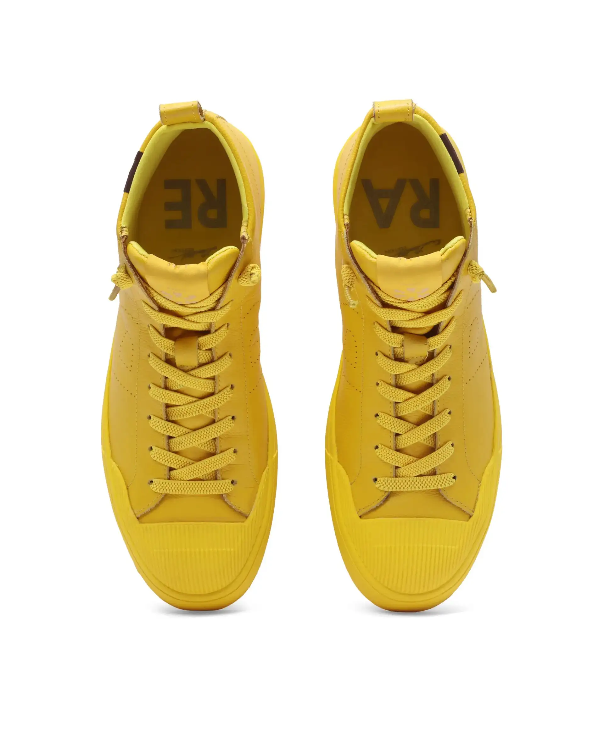 Rare Rabbit Men's Sauron Hi Pro Yellow Leather Lace-Up Closure Sneaker - Image 8