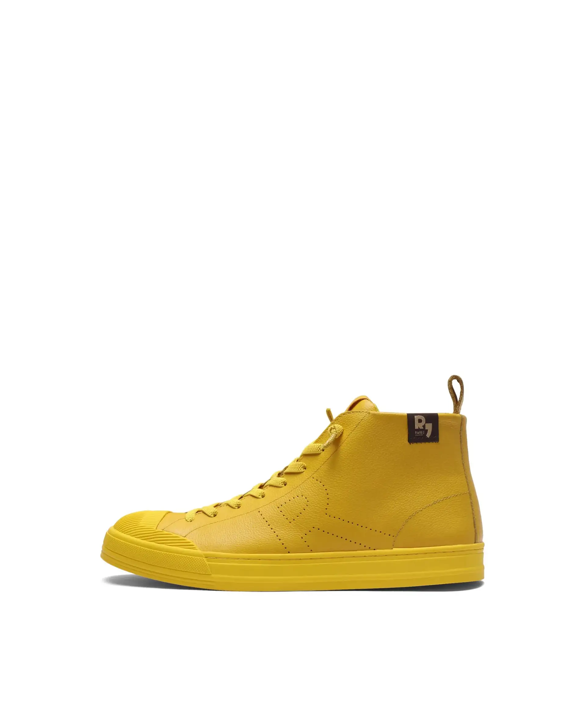 Rare Rabbit Men's Sauron Hi Pro Yellow Leather Lace-Up Closure Sneaker - Image 9