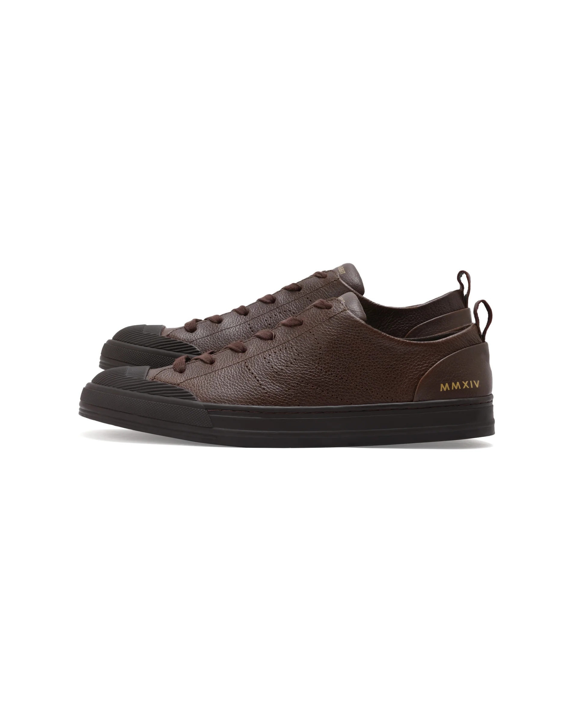 Rare Rabbit Mens Sauron Pro Dark Brown Premium Milled Leather Lace Up Low Top Round Toe Sneaker Shoes - Image 5
