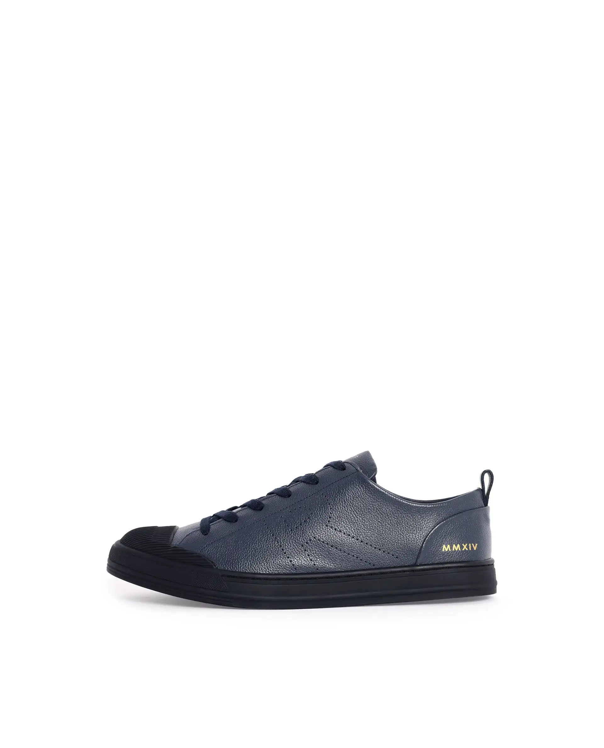 Rare Rabbit Mens Sauron Pro Navy Premium Milled Leather Lace Up Low Top Round Toe Sneaker Shoes - Image 8