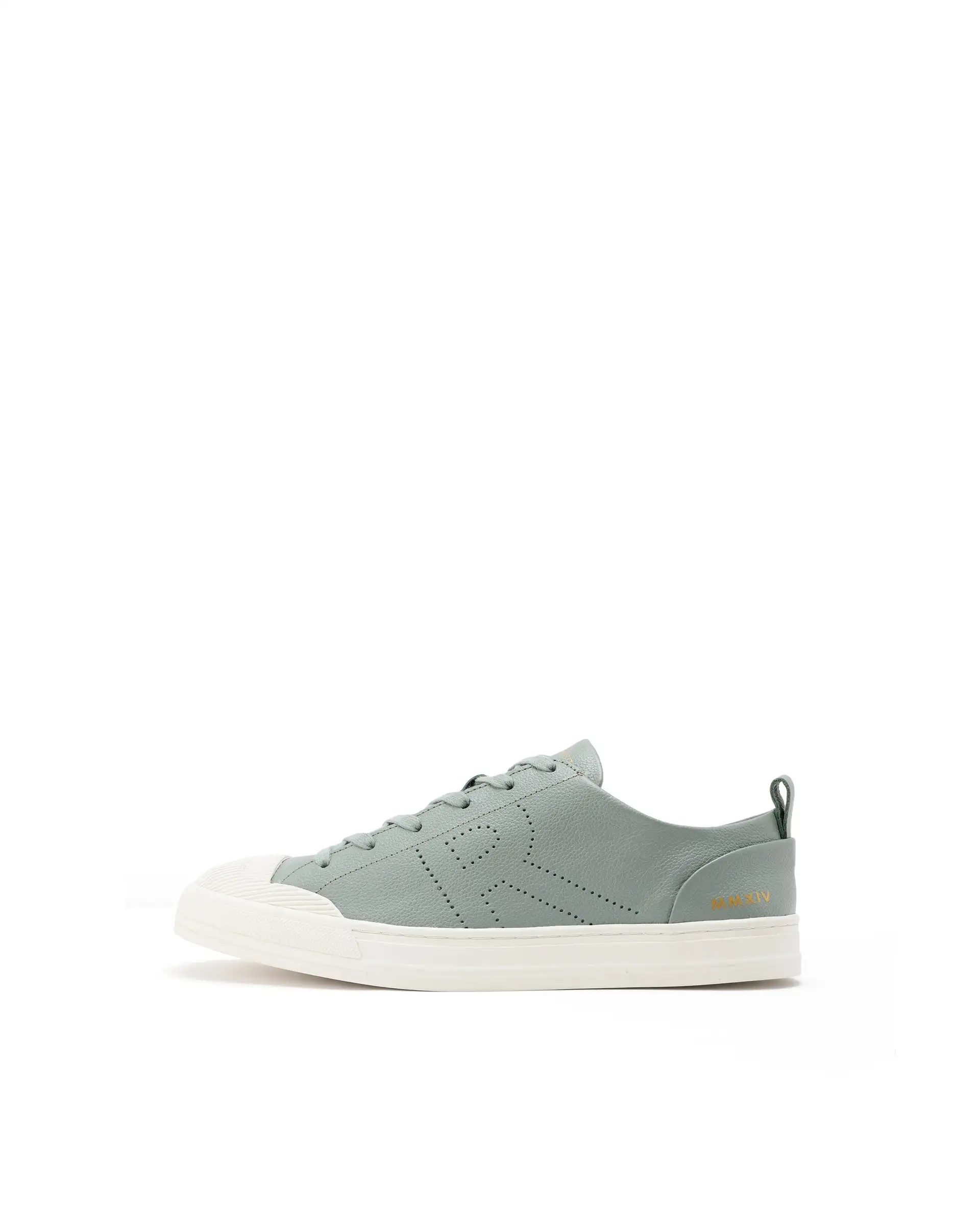 Rare Rabbit Mens Sauron Pro Sage Premium Milled Leather Lace Up Low Top Round Toe Sneaker Shoes