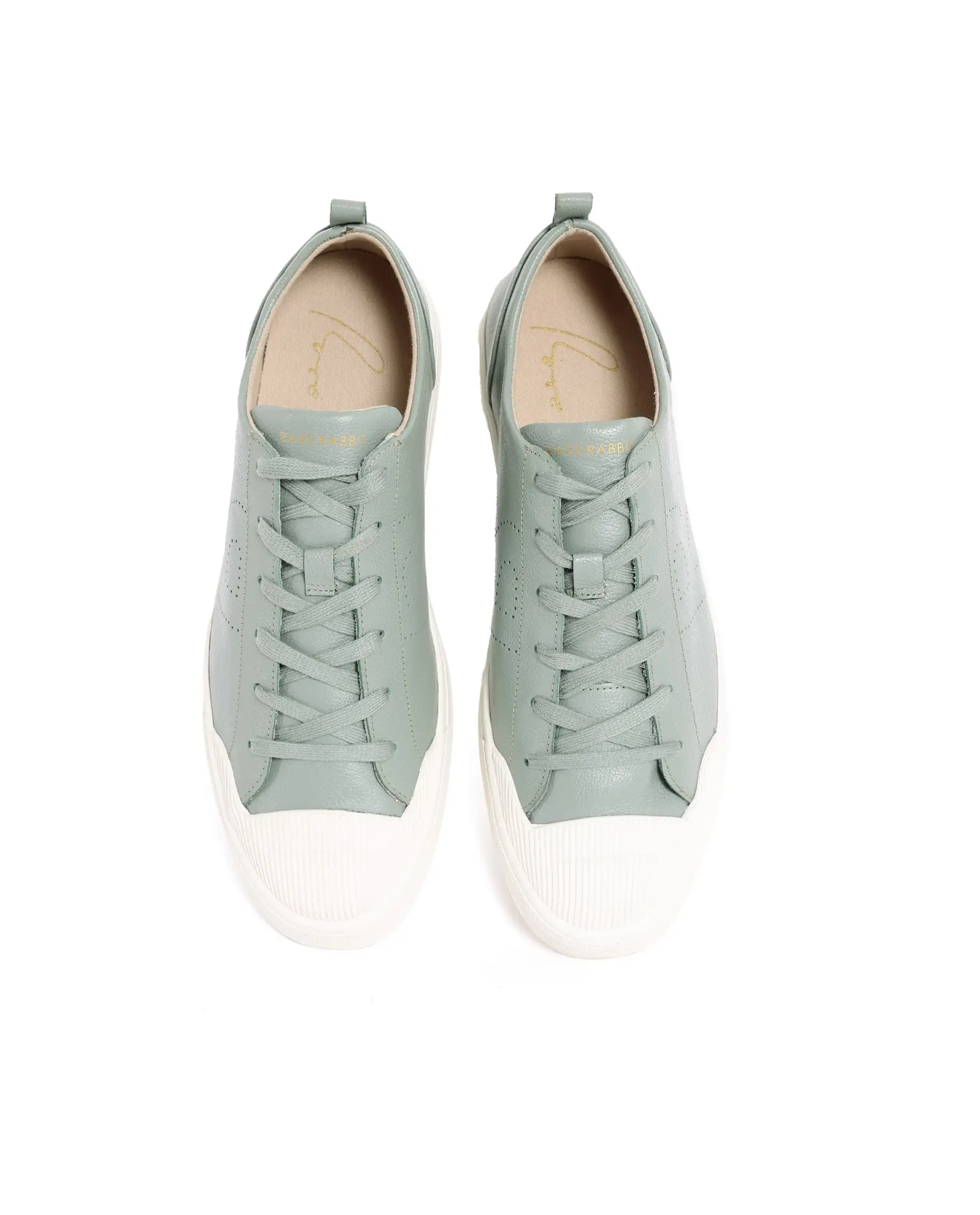 Rare Rabbit Mens Sauron Pro Sage Premium Milled Leather Lace Up Low Top Round Toe Sneaker Shoes - Image 4