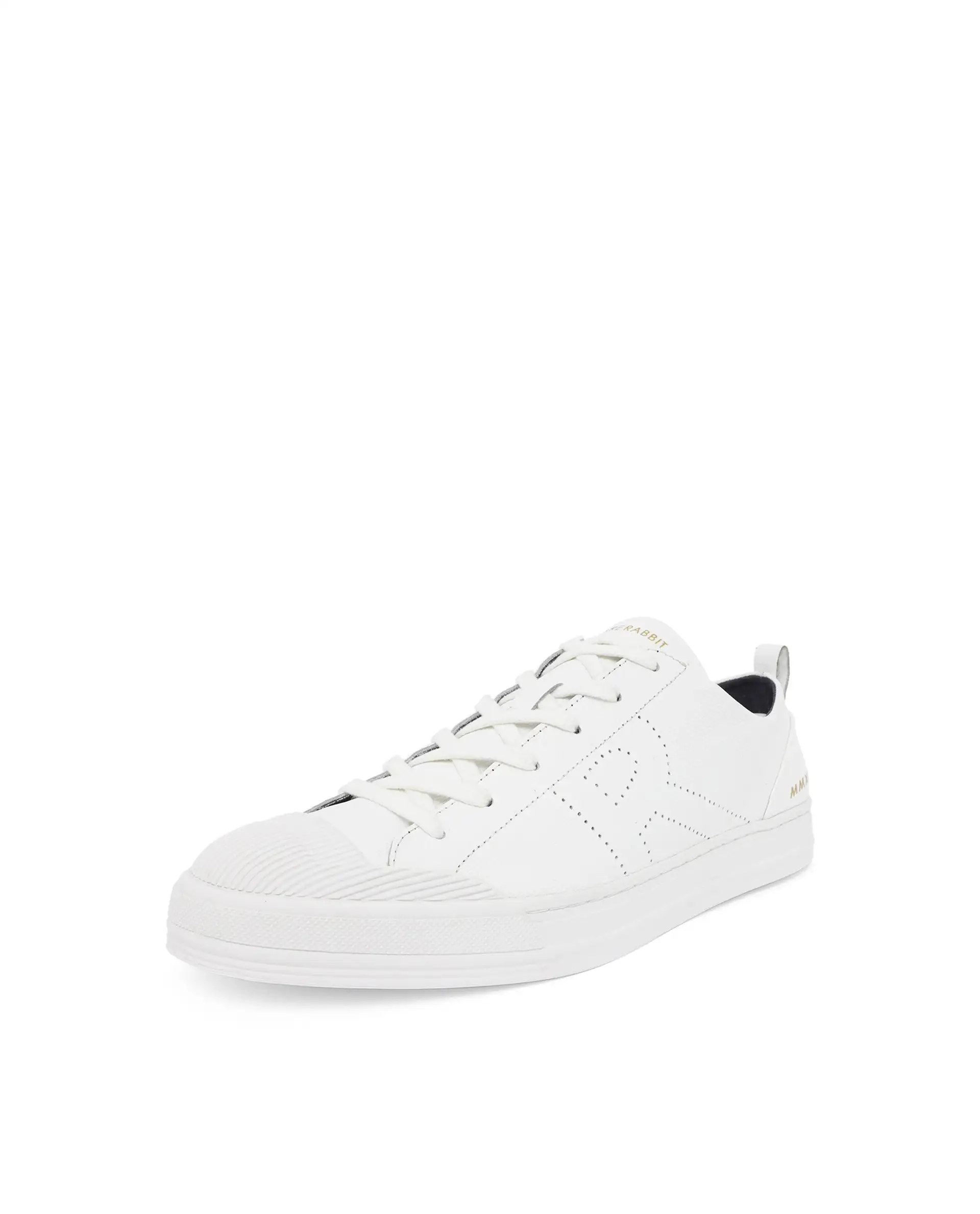 Rare Rabbit Mens Sauron Pro White Premium Milled Leather Lace Up Low Top Round Toe Sneaker Shoes - Image 6