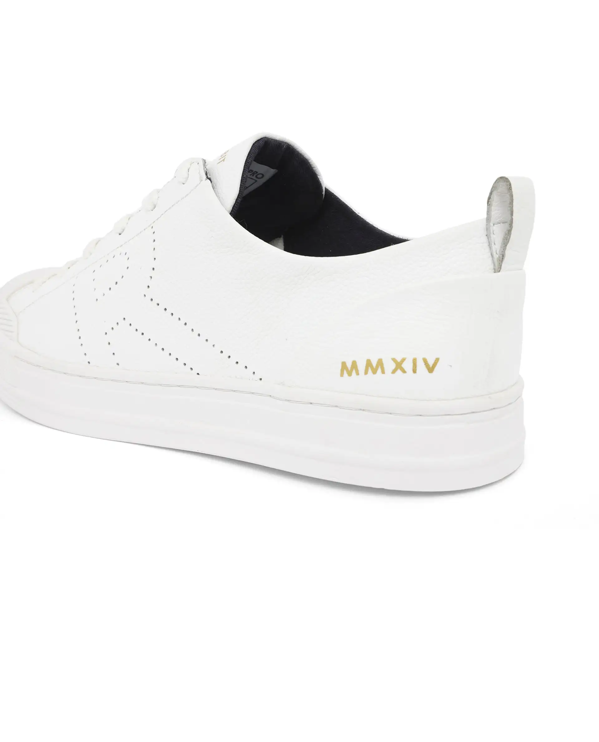 Rare Rabbit Mens Sauron Pro White Premium Milled Leather Lace Up Low Top Round Toe Sneaker Shoes - Image 9