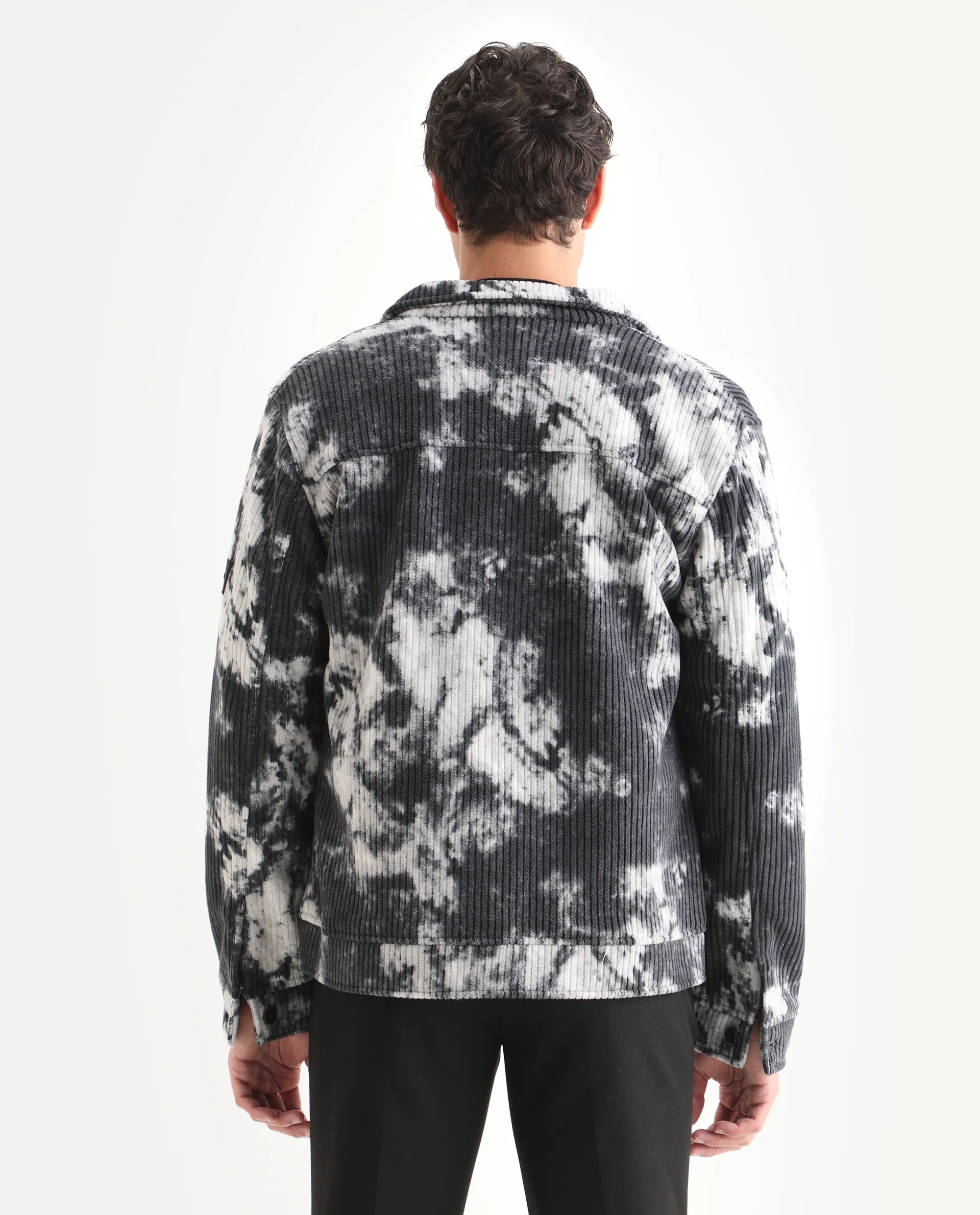 Rare Rabbit Men's Saurv Black Polyester Printed Regular Fit Full Sleeve Spread Collar Jacket - Image 7