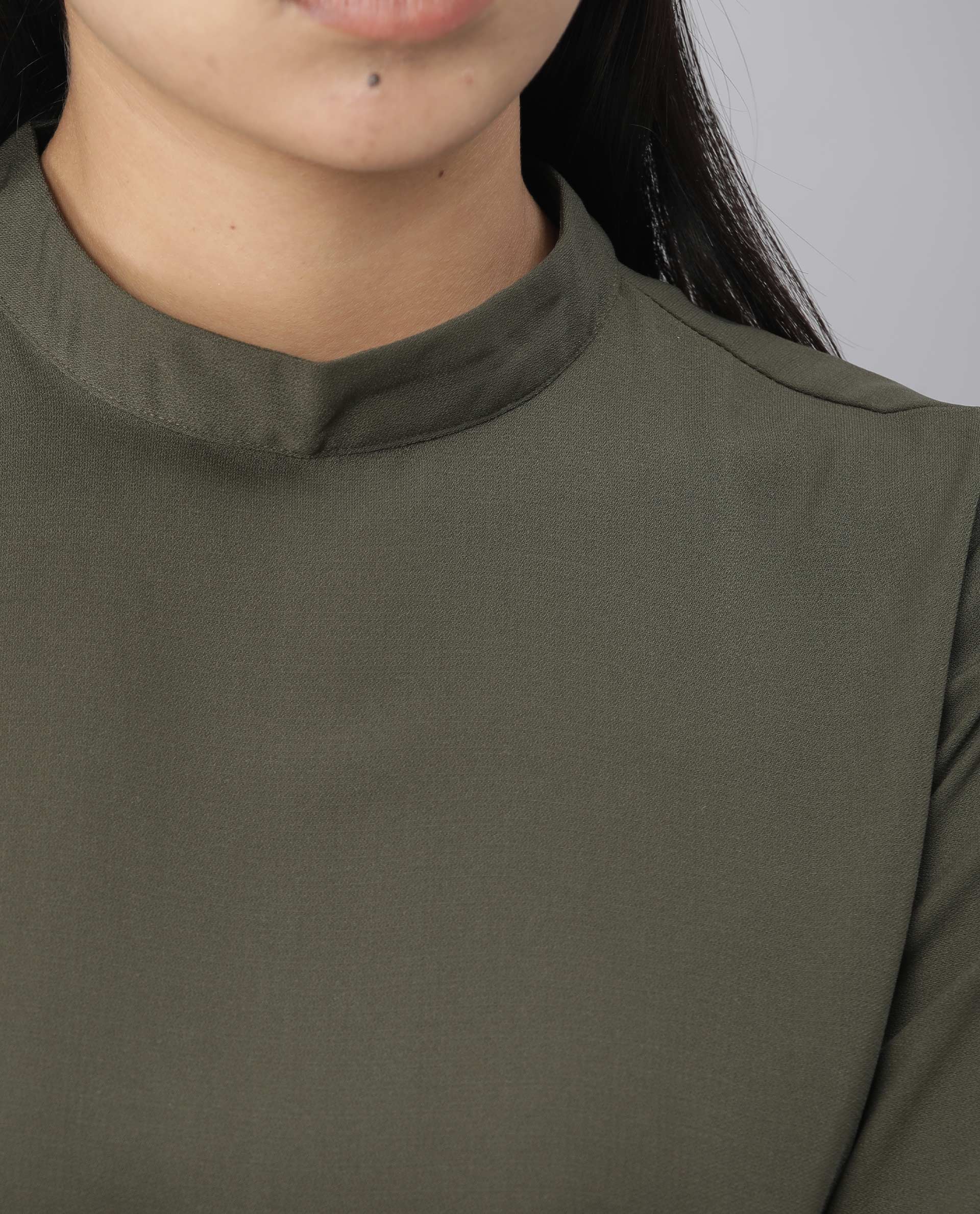 Rareism Women Savce Green Dress Short Sleeves Solid - Image 4