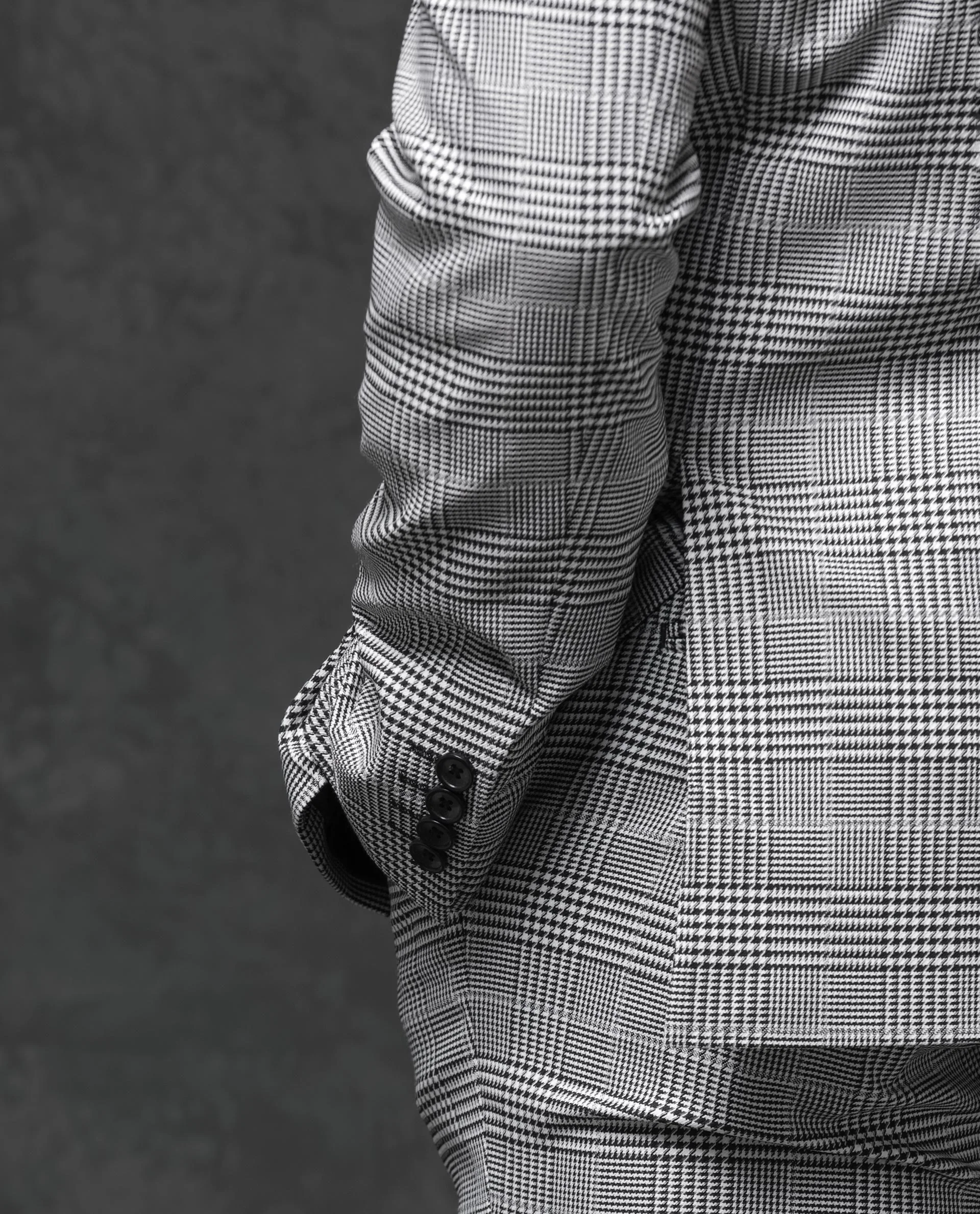 Rare Rabbit Men's Savyy Grey Polyester Checked Print Tailored Fit Full Sleeve Lapel Neck Suits - Image 7