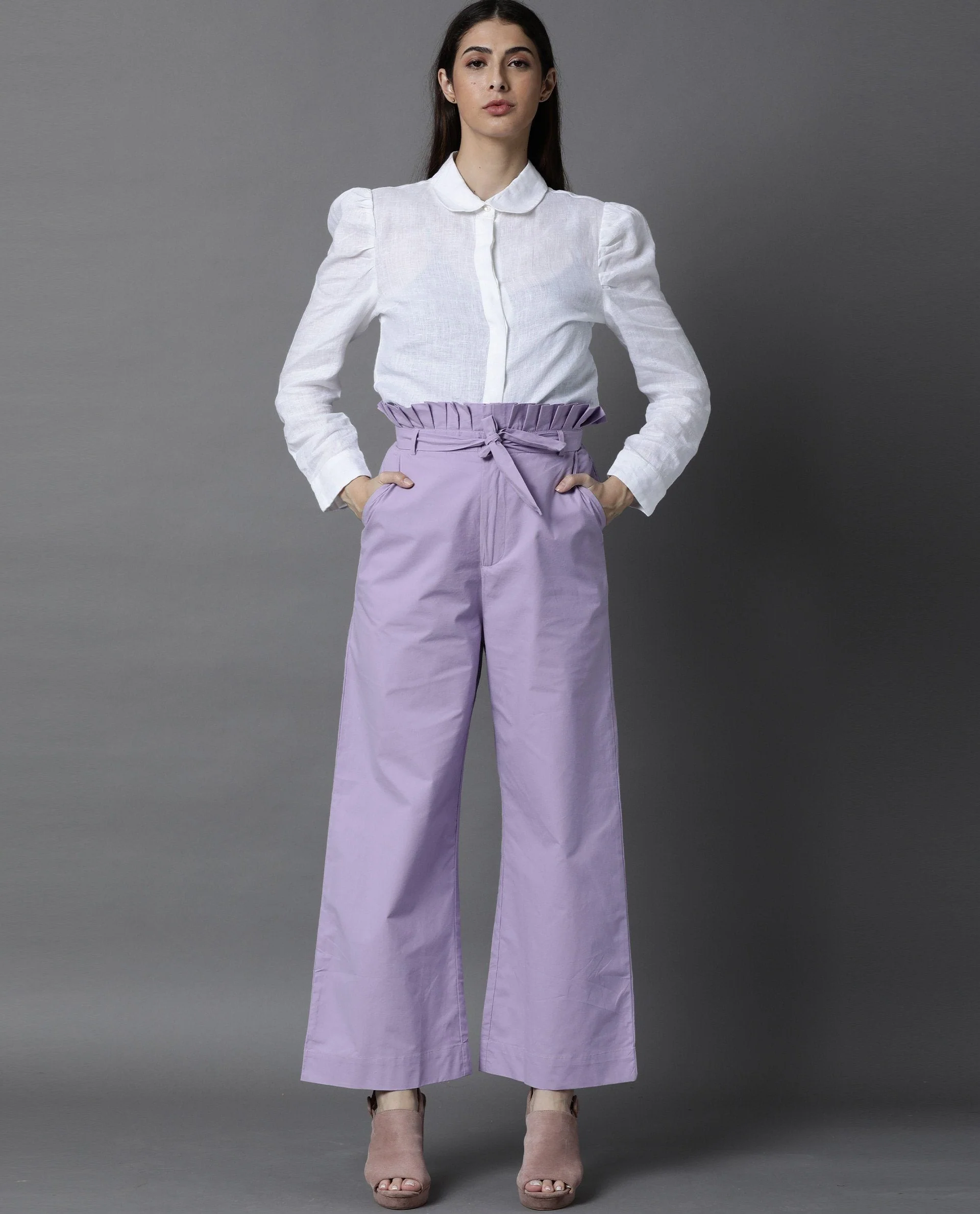 Rareism Women Scalap Purple Trousers Solid - Image 3