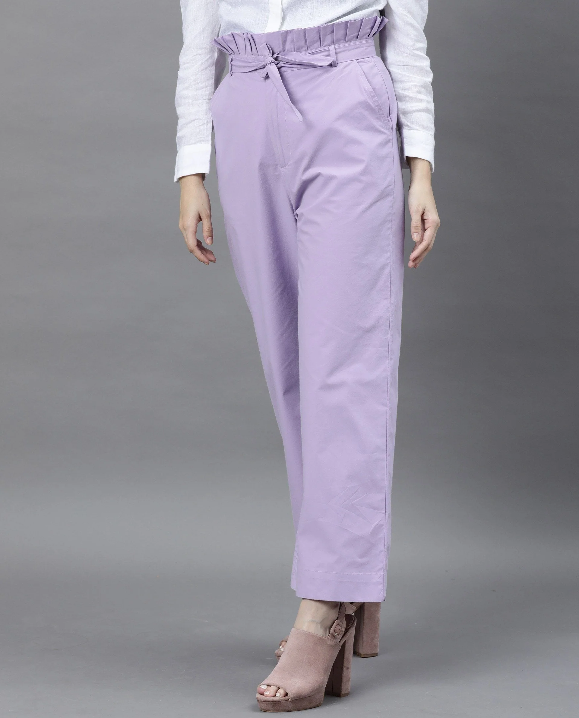 Rareism Women Scalap Purple Trousers Solid - Image 4
