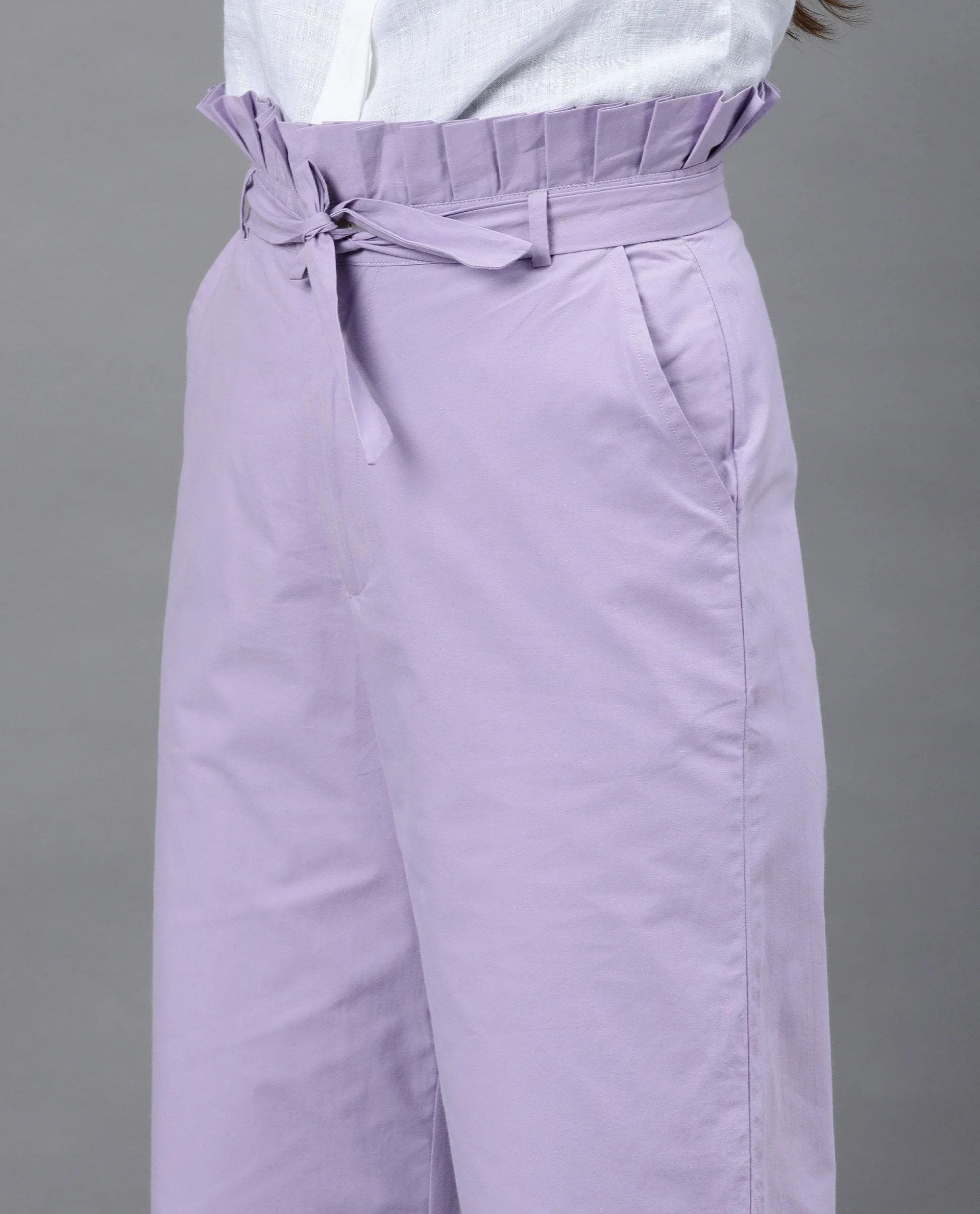 Rareism Women Scalap Purple Trousers Solid - Image 6