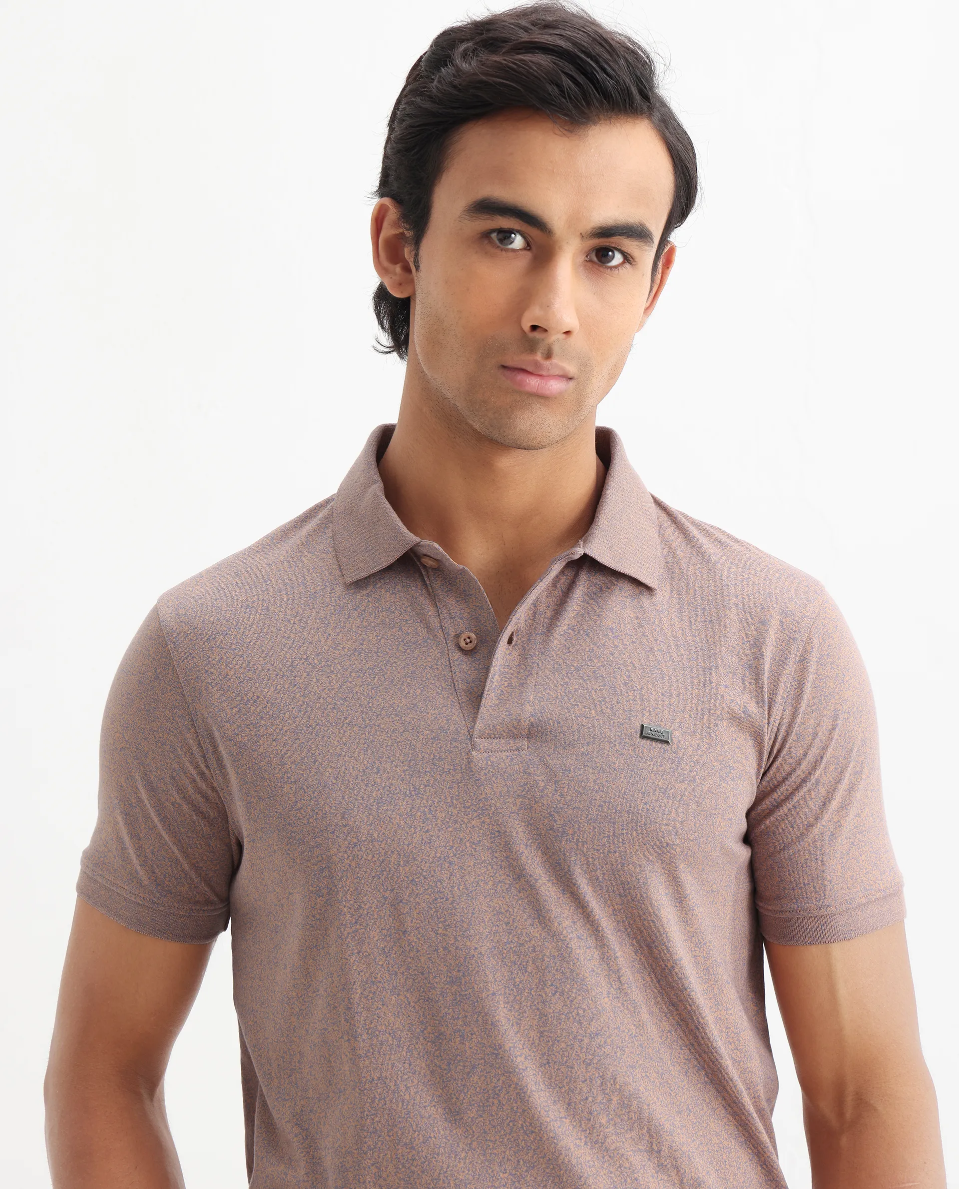 Rare Rabbit Men's Schop Dark Orange Cotton Plain Regular Fit Half Sleeve Polo - Image 4