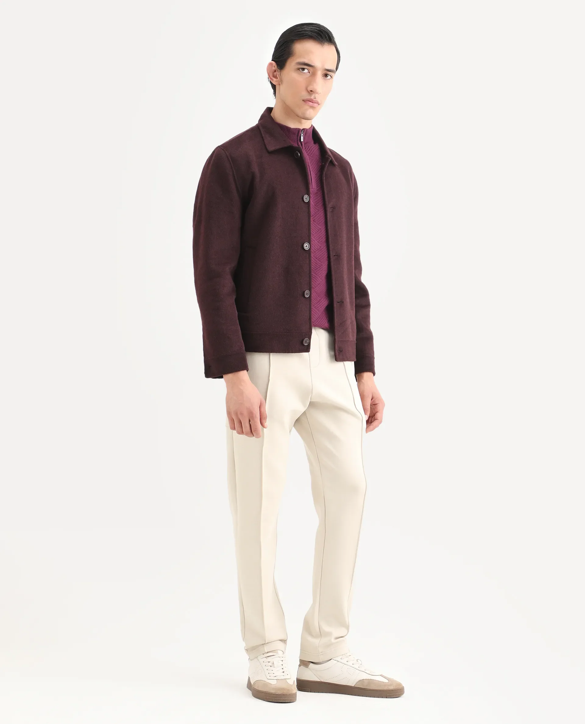 Rare Rabbit Men's Scot Light Beige Cotton Plain Regular Fit Track Pant - Image 5