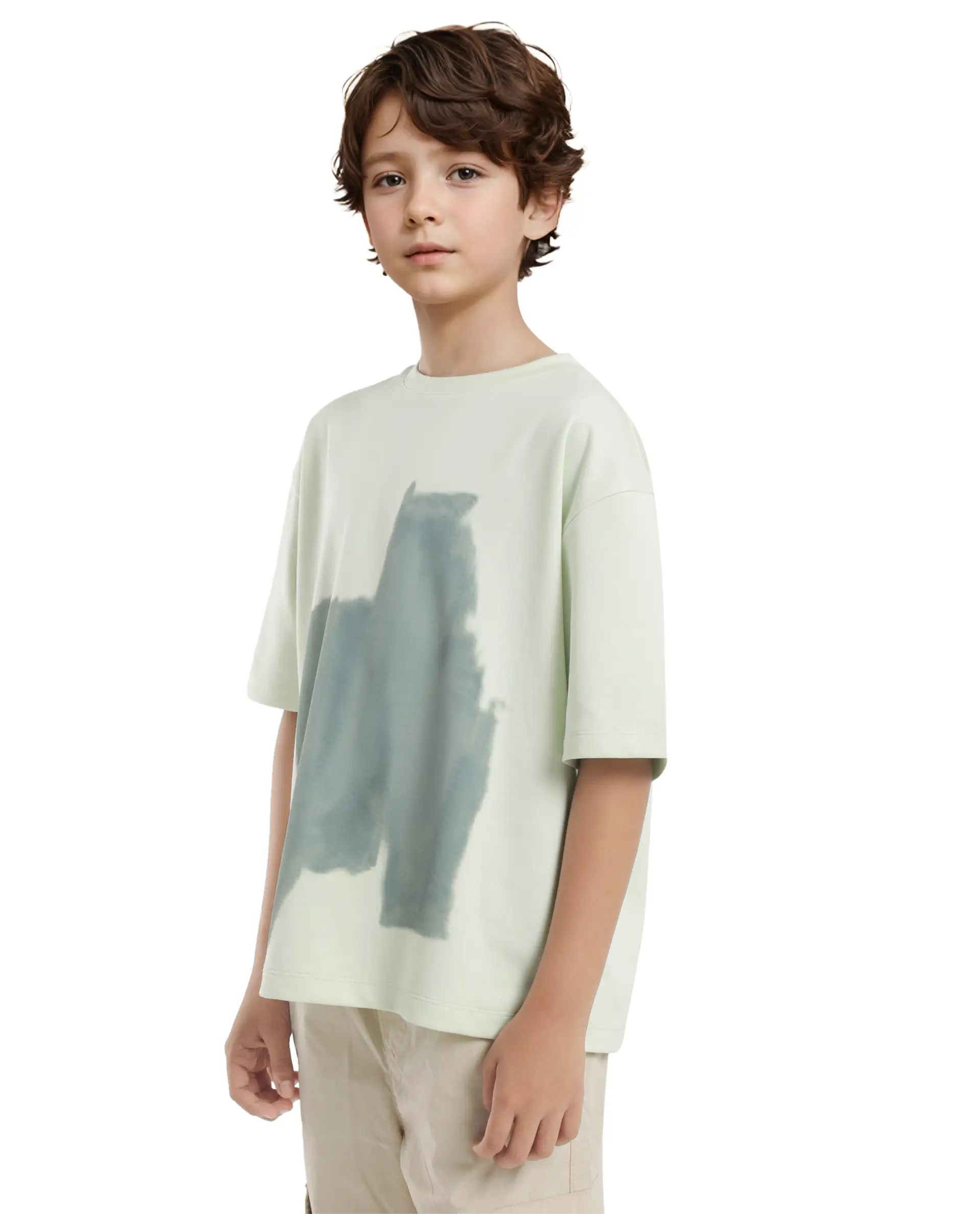 Rare Ones Kids Scrib Green Cotton Full Sleeves Crew Neck Abstract Print T-Shirt - Image 10