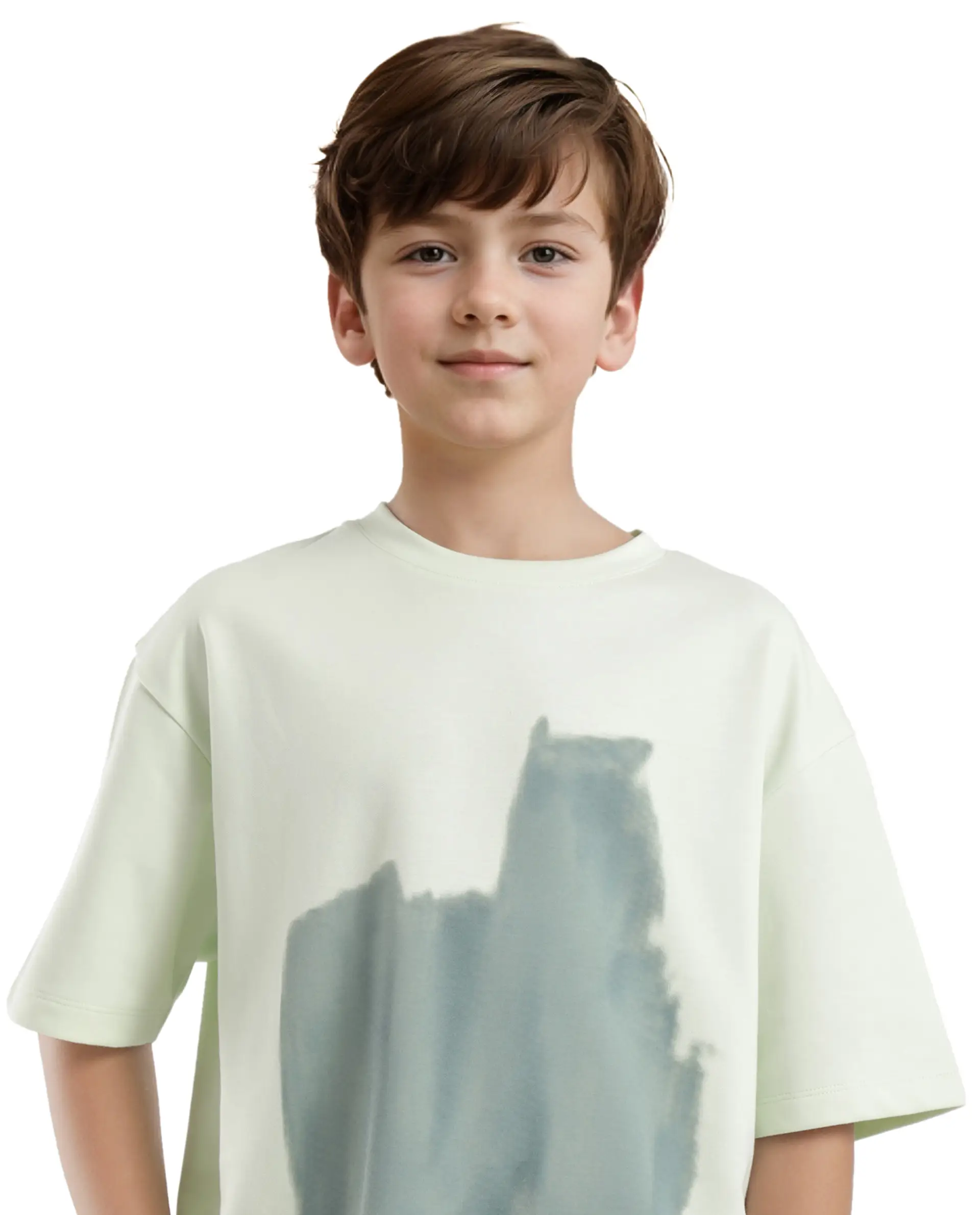 Rare Ones Kids Scrib Green Cotton Full Sleeves Crew Neck Abstract Print T-Shirt - Image 7