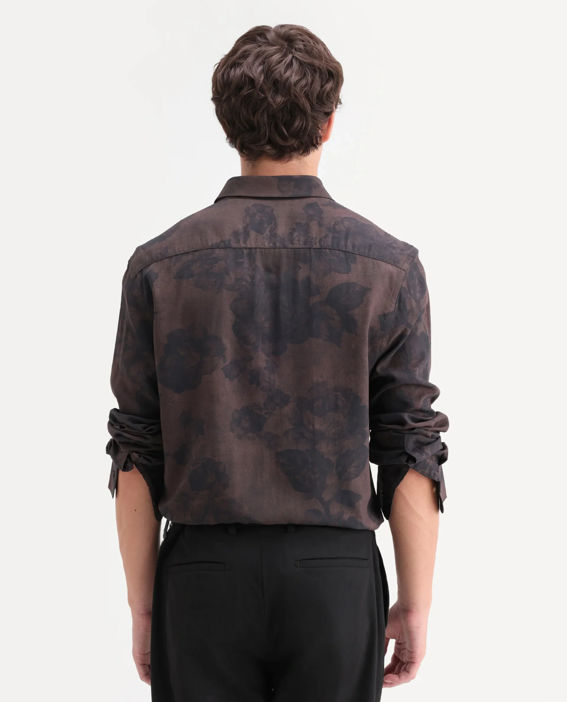 Rare Rabbit Men's Seano Black Viscose Fabric Full Sleeve Spread Collar Regular Floral Print Shirt - Image 8