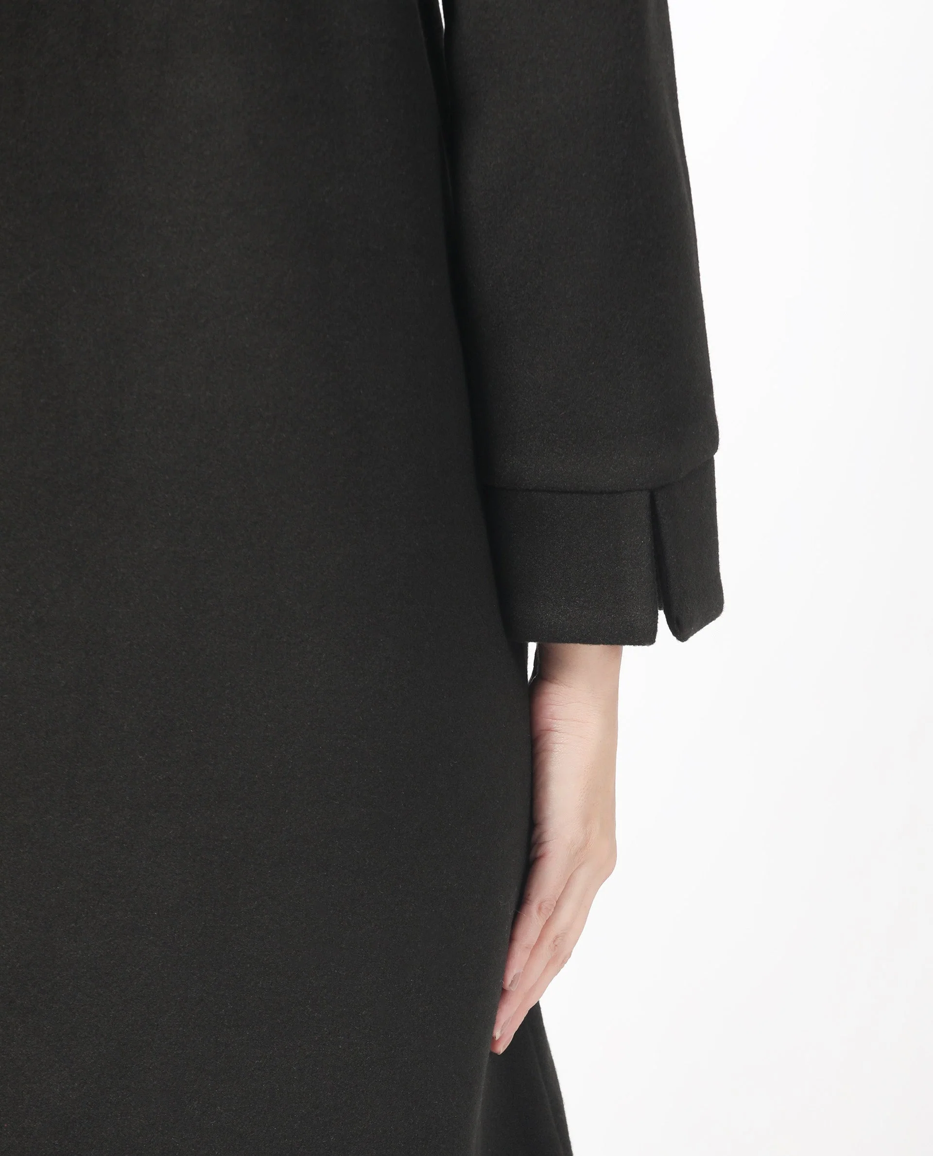 Rareism Women's Sera Black Polyester High Neck Plain Knee Length Regular Fit Jacket - Image 5
