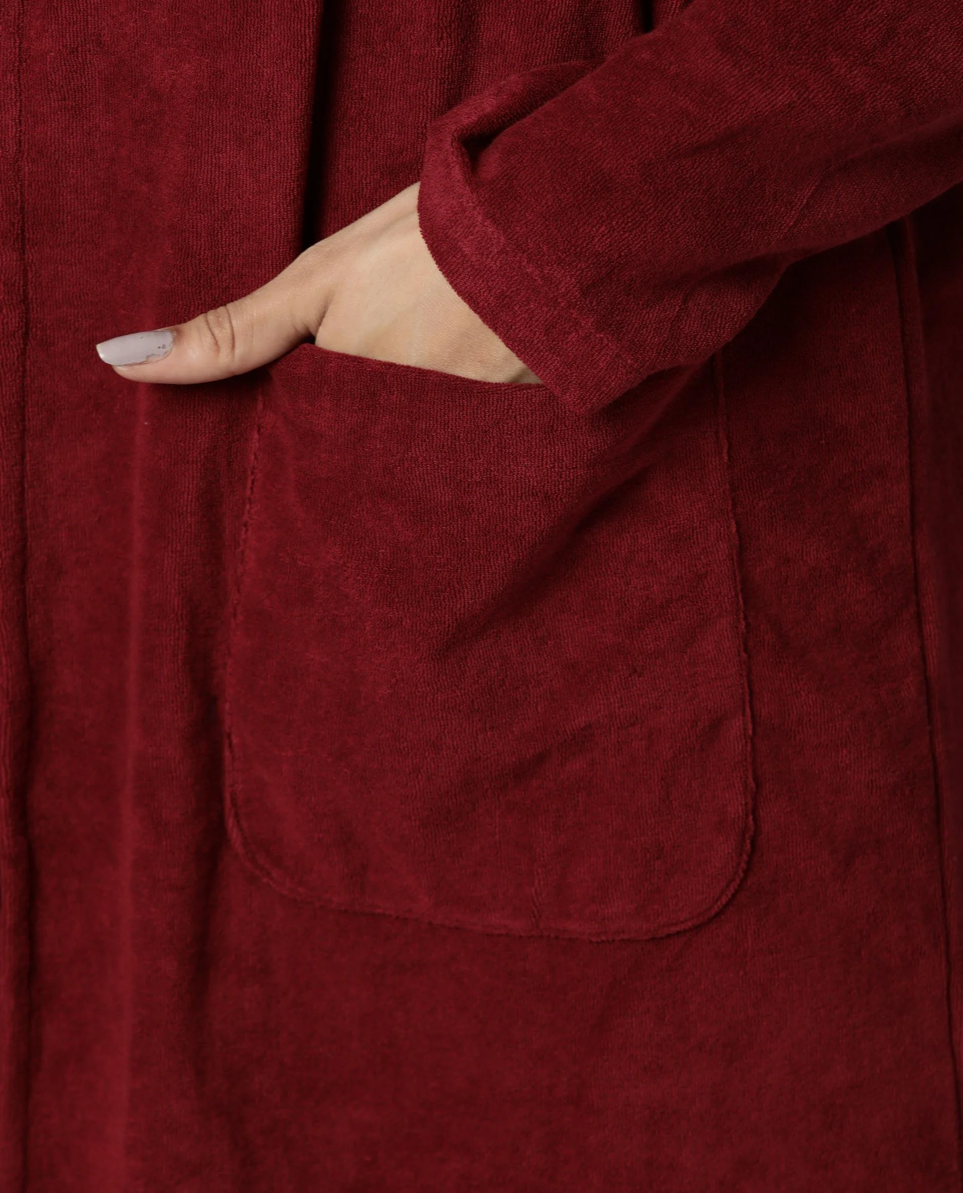 Rareism Women Sesh Maroon Overlayer Knit Fabric Solid - Image 2
