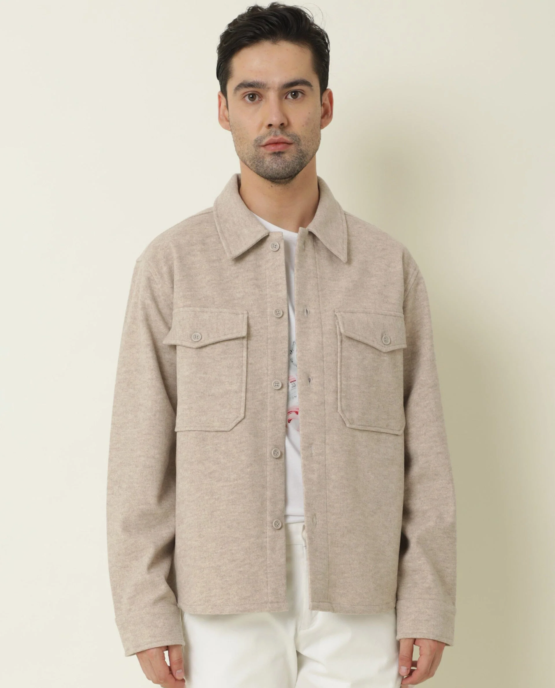 Rare Rabbit Men's Shack Beige Plain Regular Fit Full Sleeve Jacket - Image 3